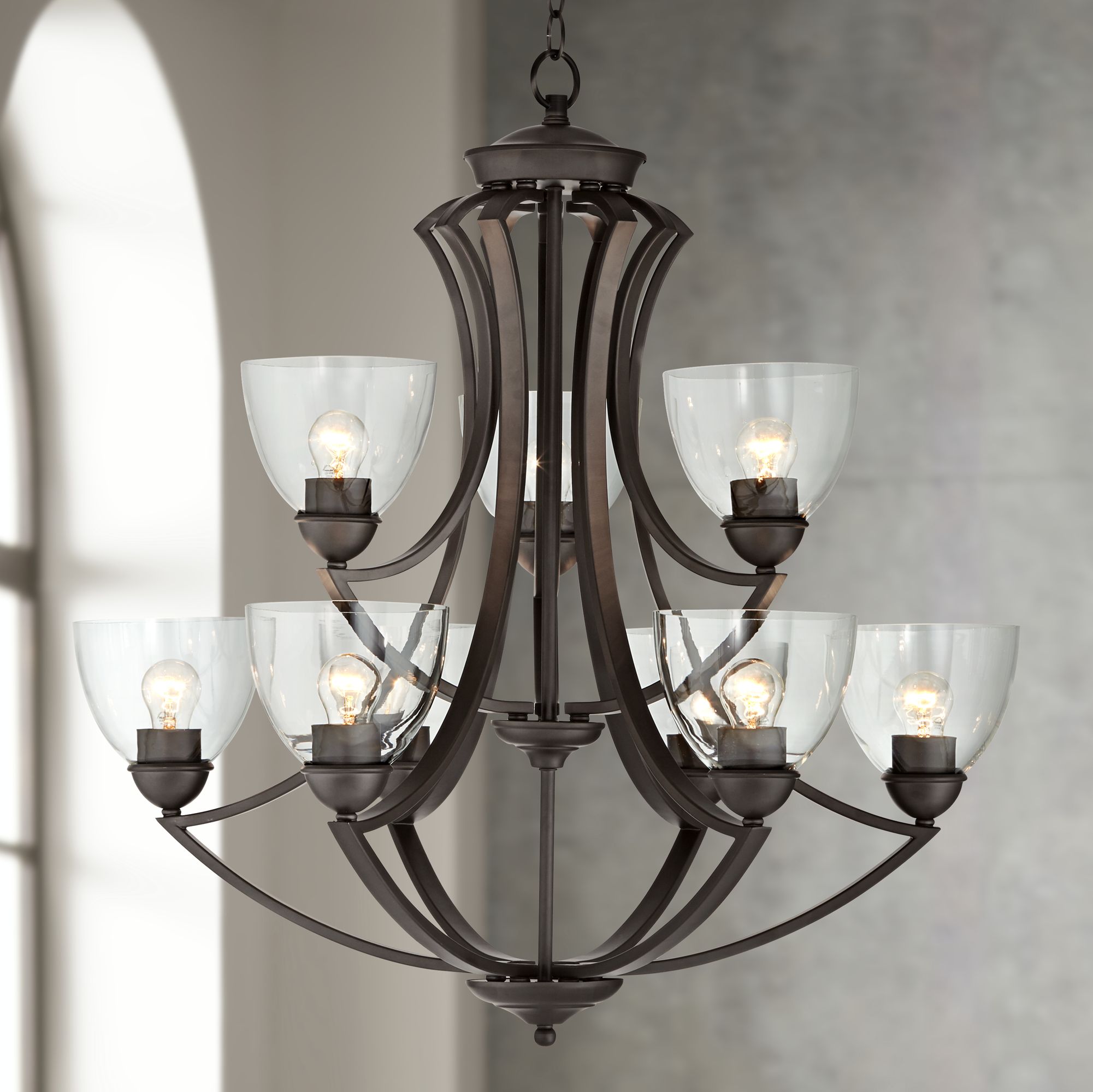 Milbury 29 1/2" Wide Bronze 9-Light Chandelier