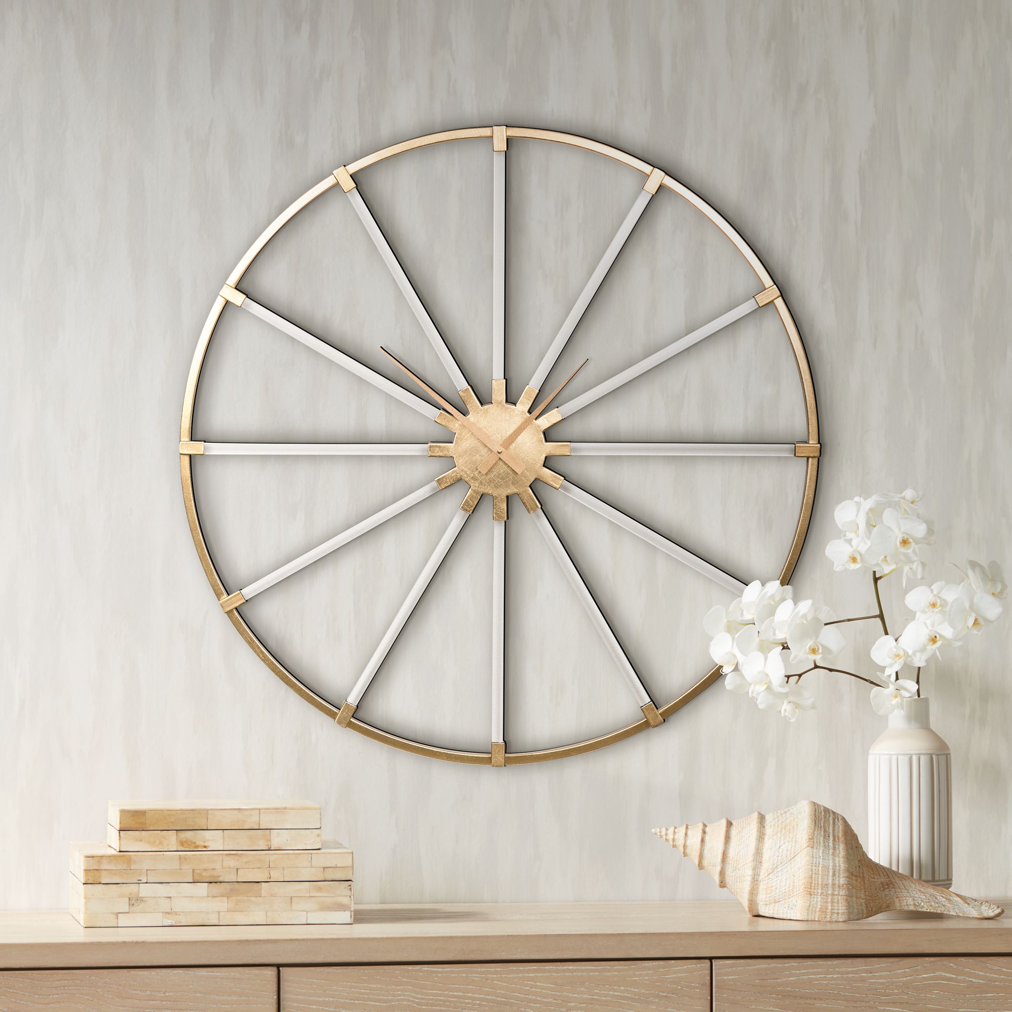 Cooper Classics Carltyn Gold 32"H Wall Clock