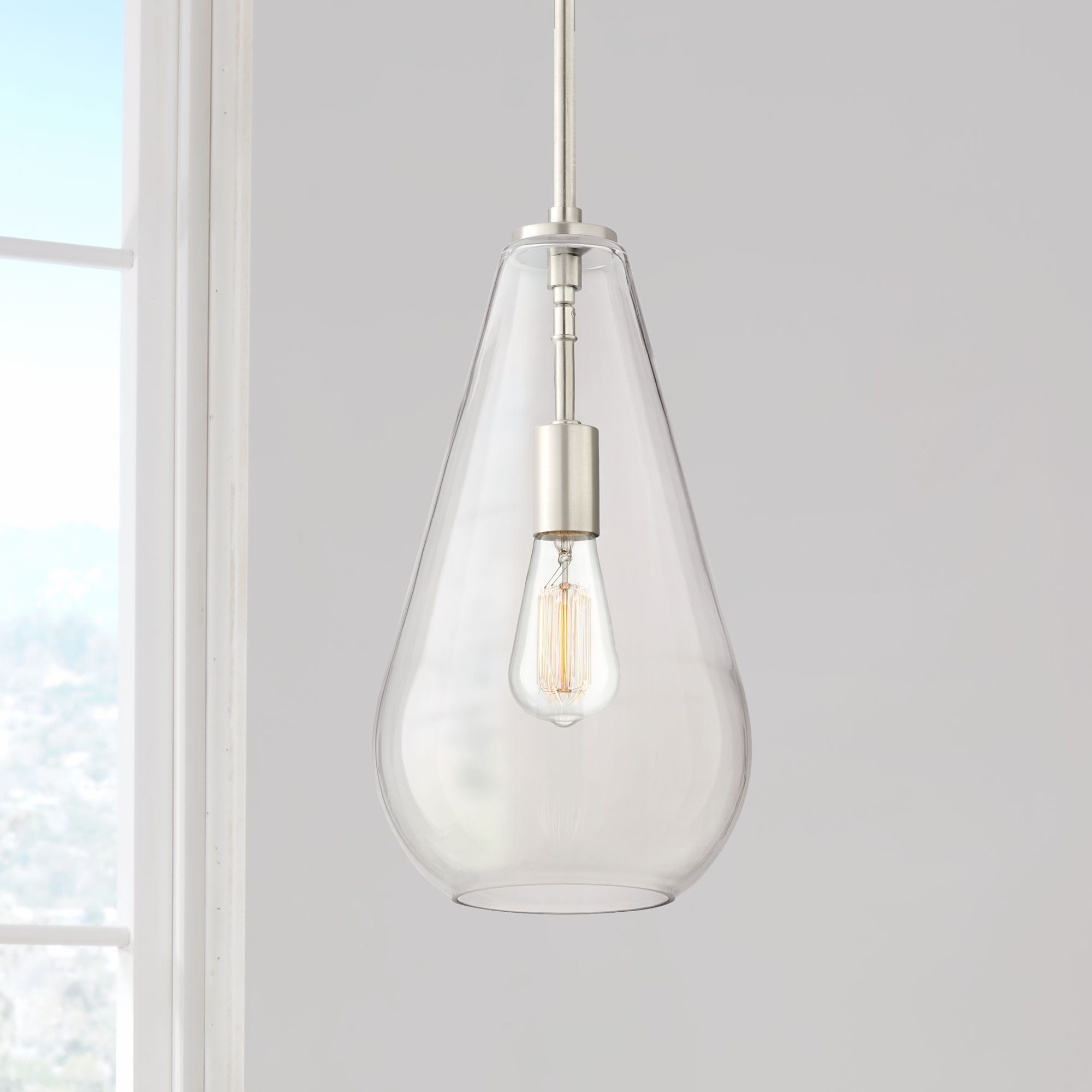 Possini Euro Burgen 8 1/2" Wide Brushed Nickel Mini Pendant