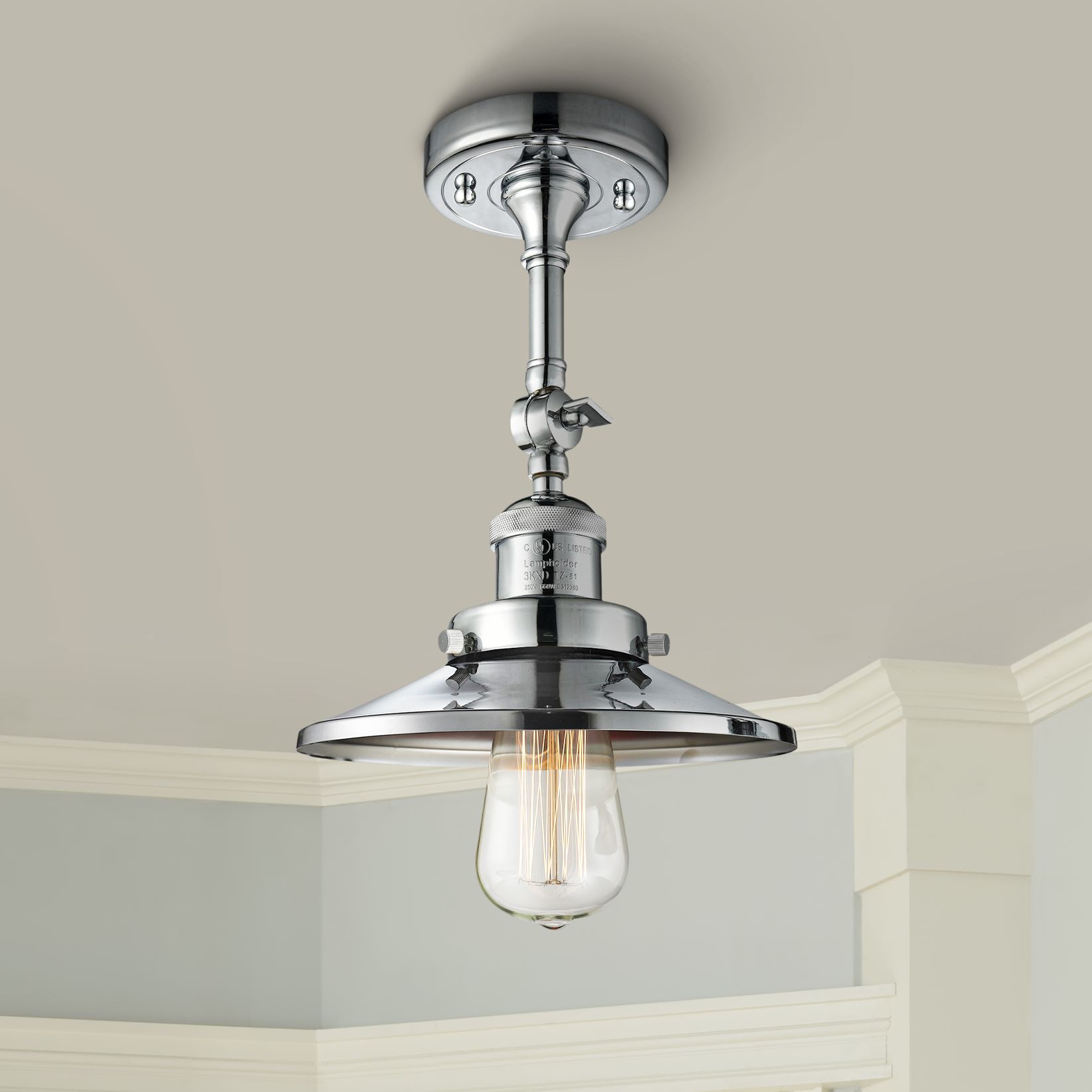 Railroad 8" Wide Polished Chrome Adjustable Ceiling Light