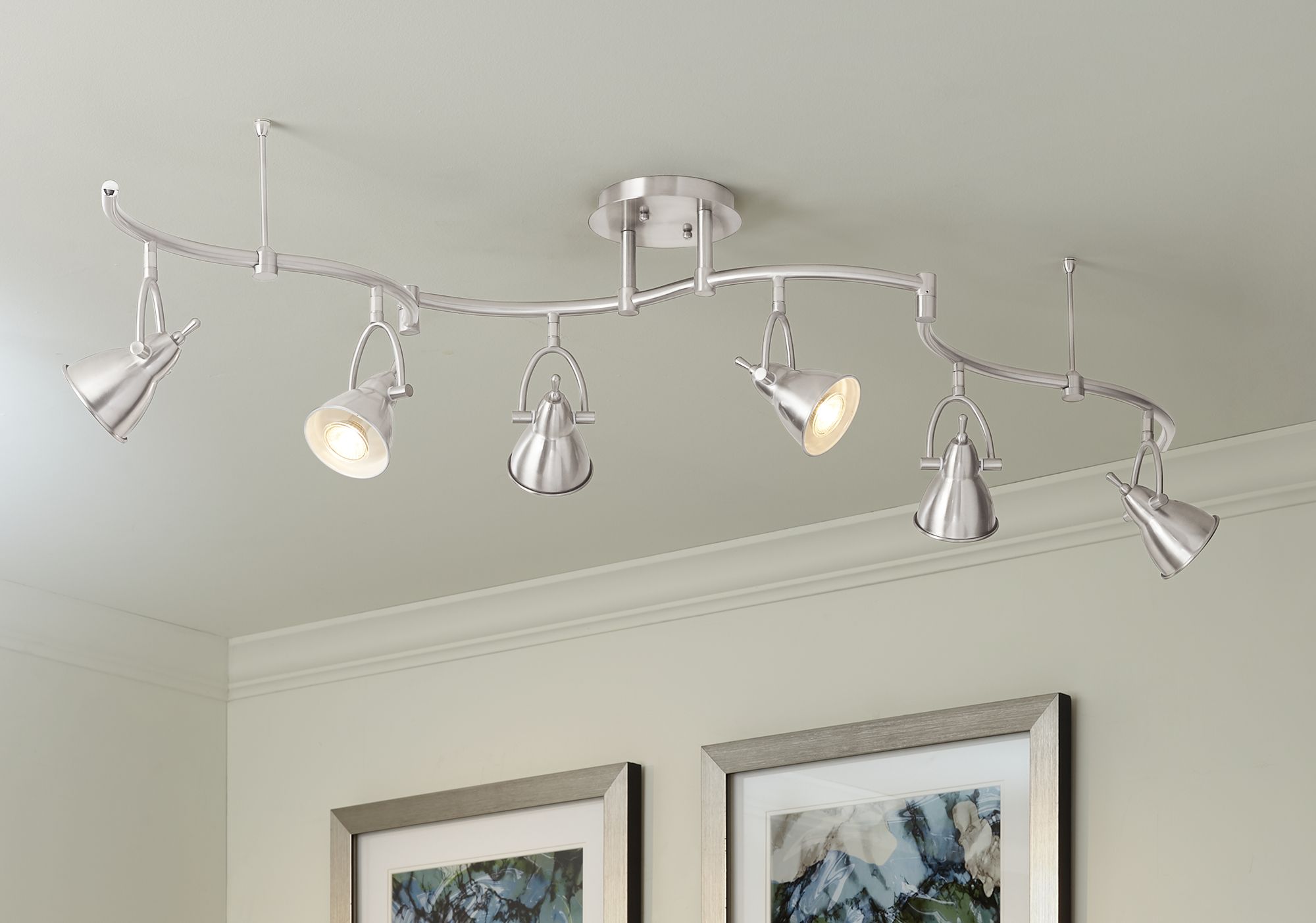 Swell 6-Light Brushed Nickel Bell LED Track Fixture