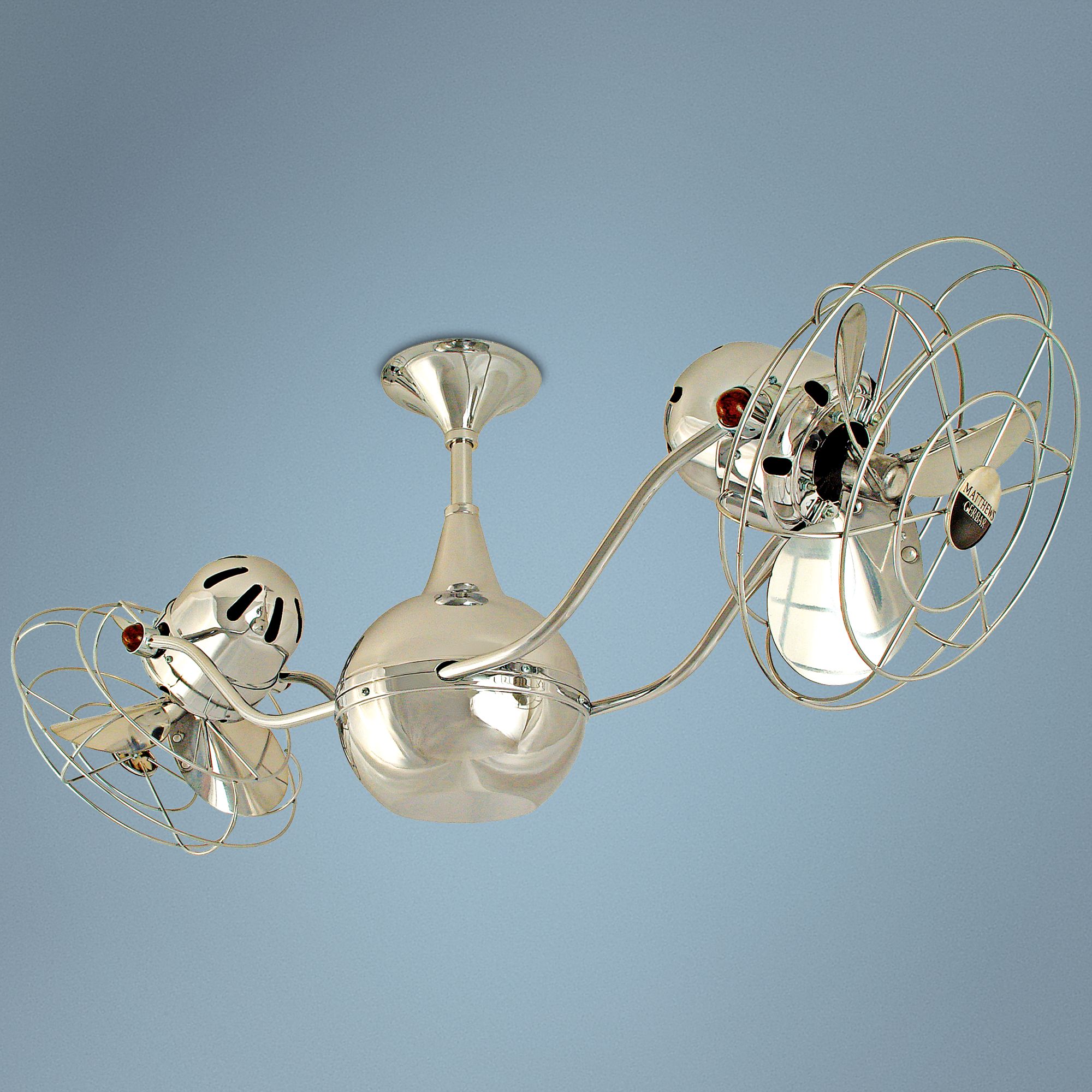 42" Matthews Vent Bettina Dual-Head Chrome Ceiling Fan