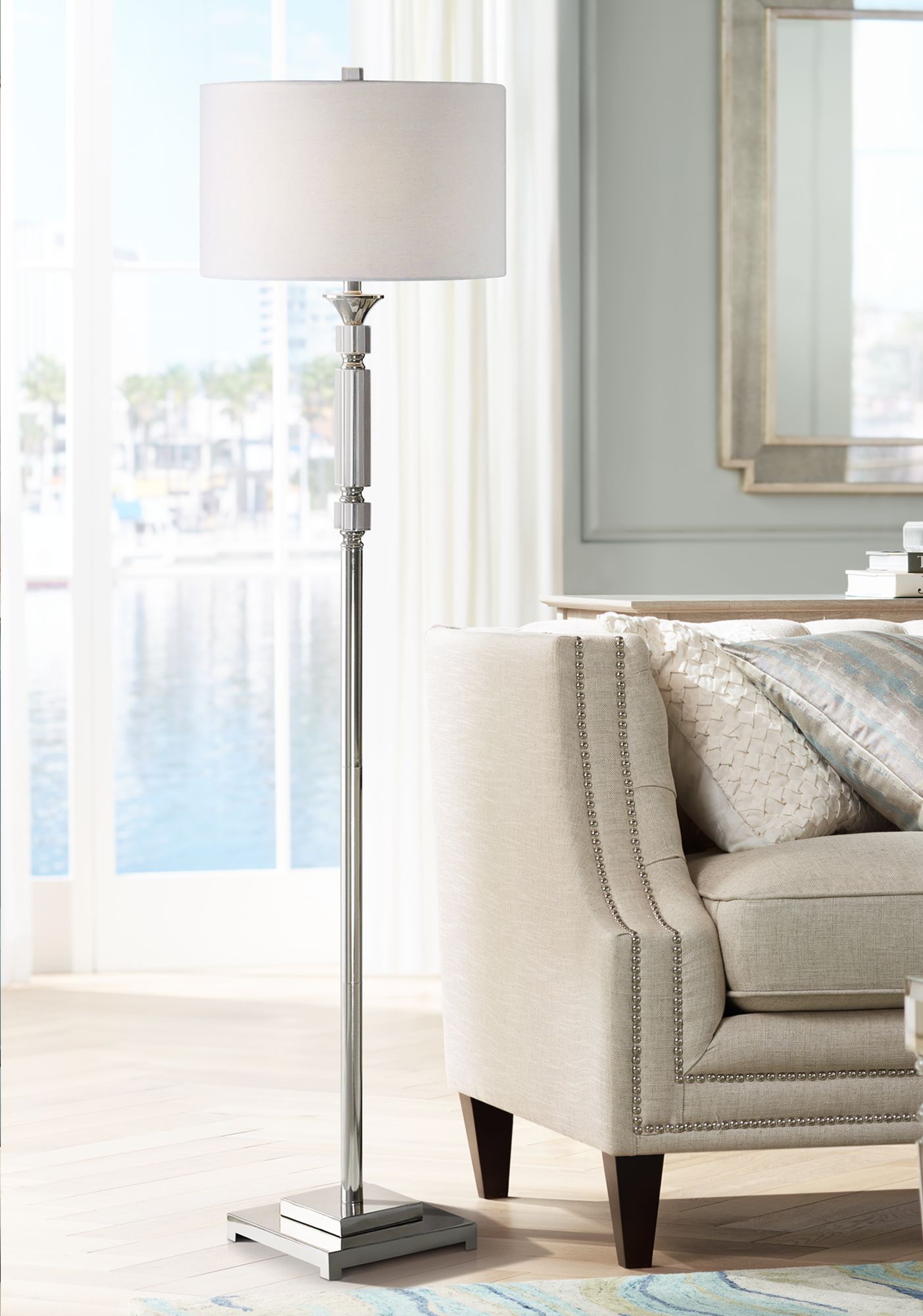 Uttermost Volusia Polished Nickel Plated Floor Lamp