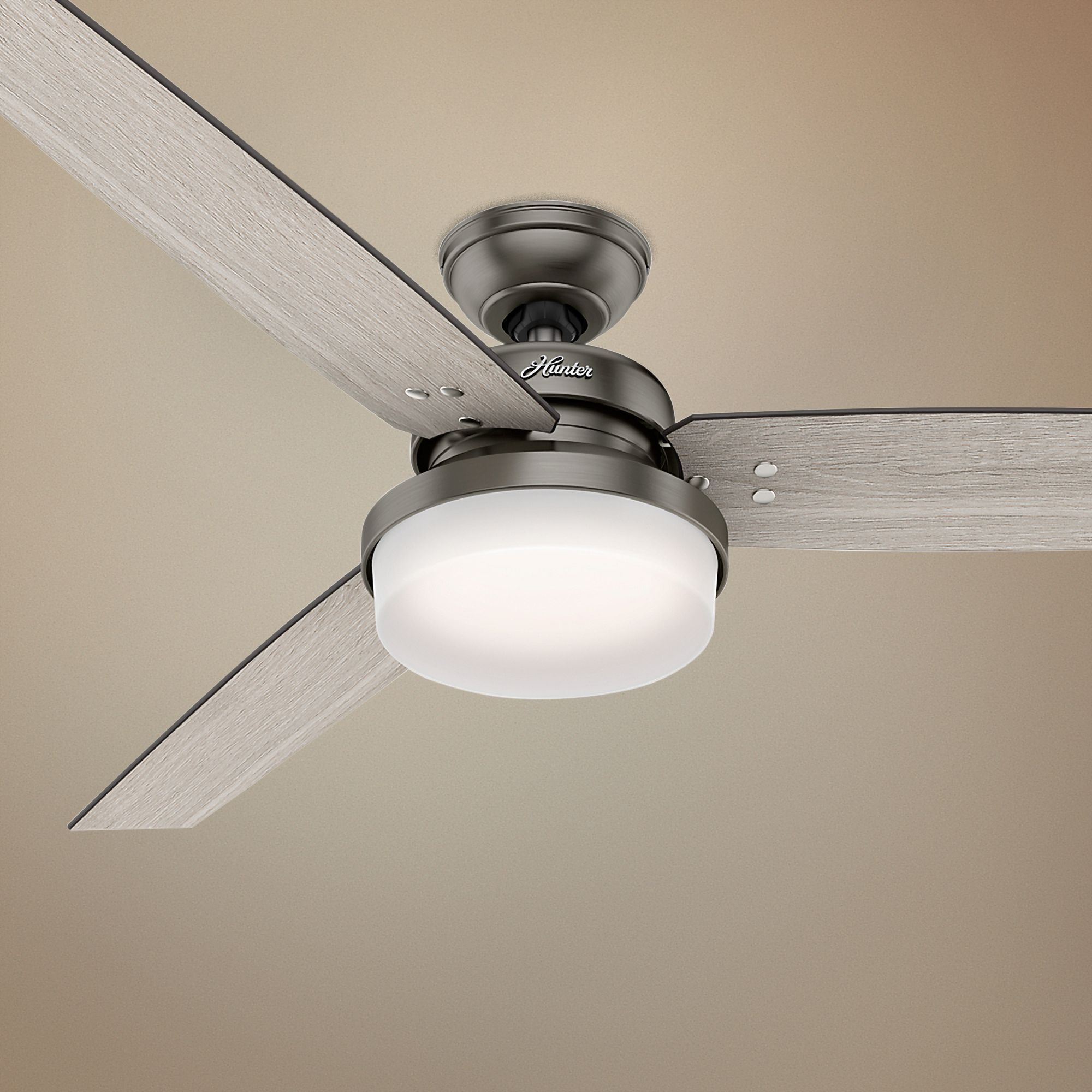 60" Hunter Sentinel Brushed Slate LED Ceiling Fan