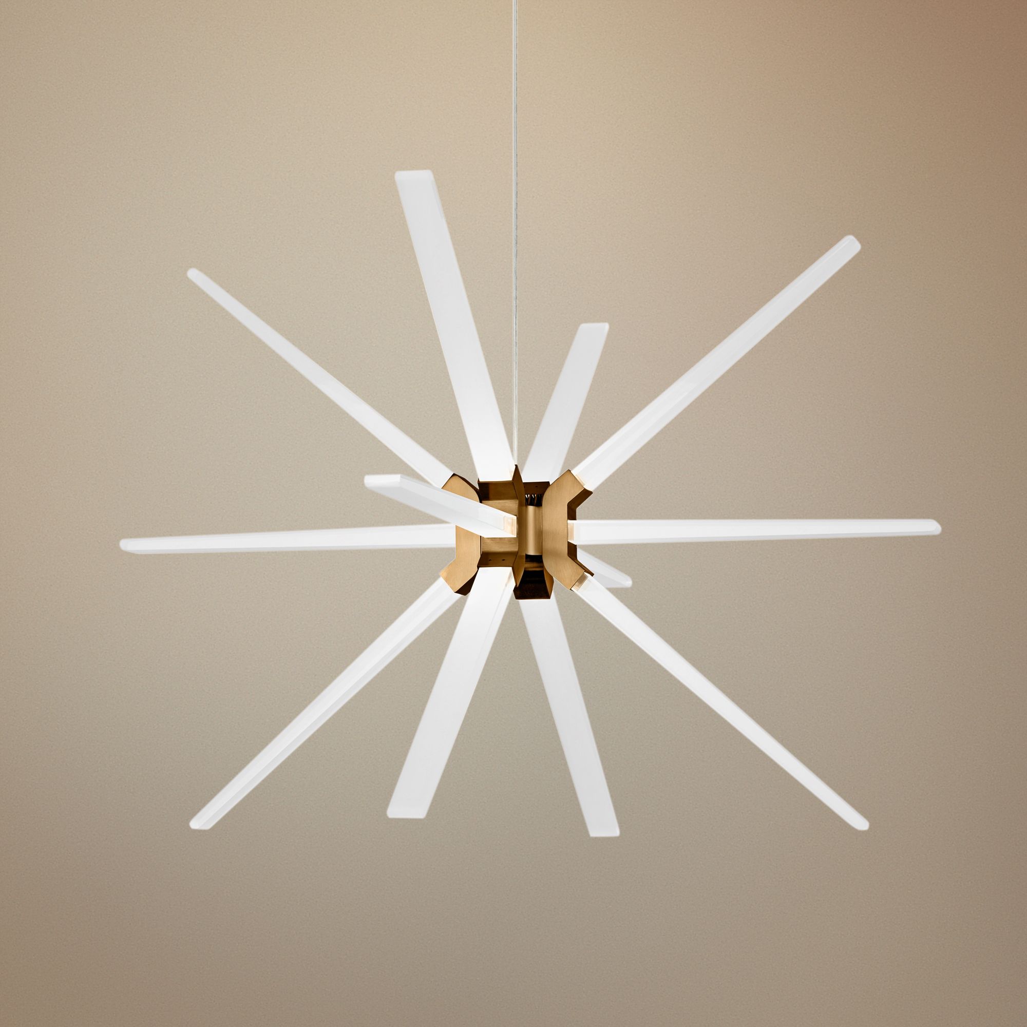 Tech Lighting Photon 34" Wide Aged Brass 12-LED Chandelier