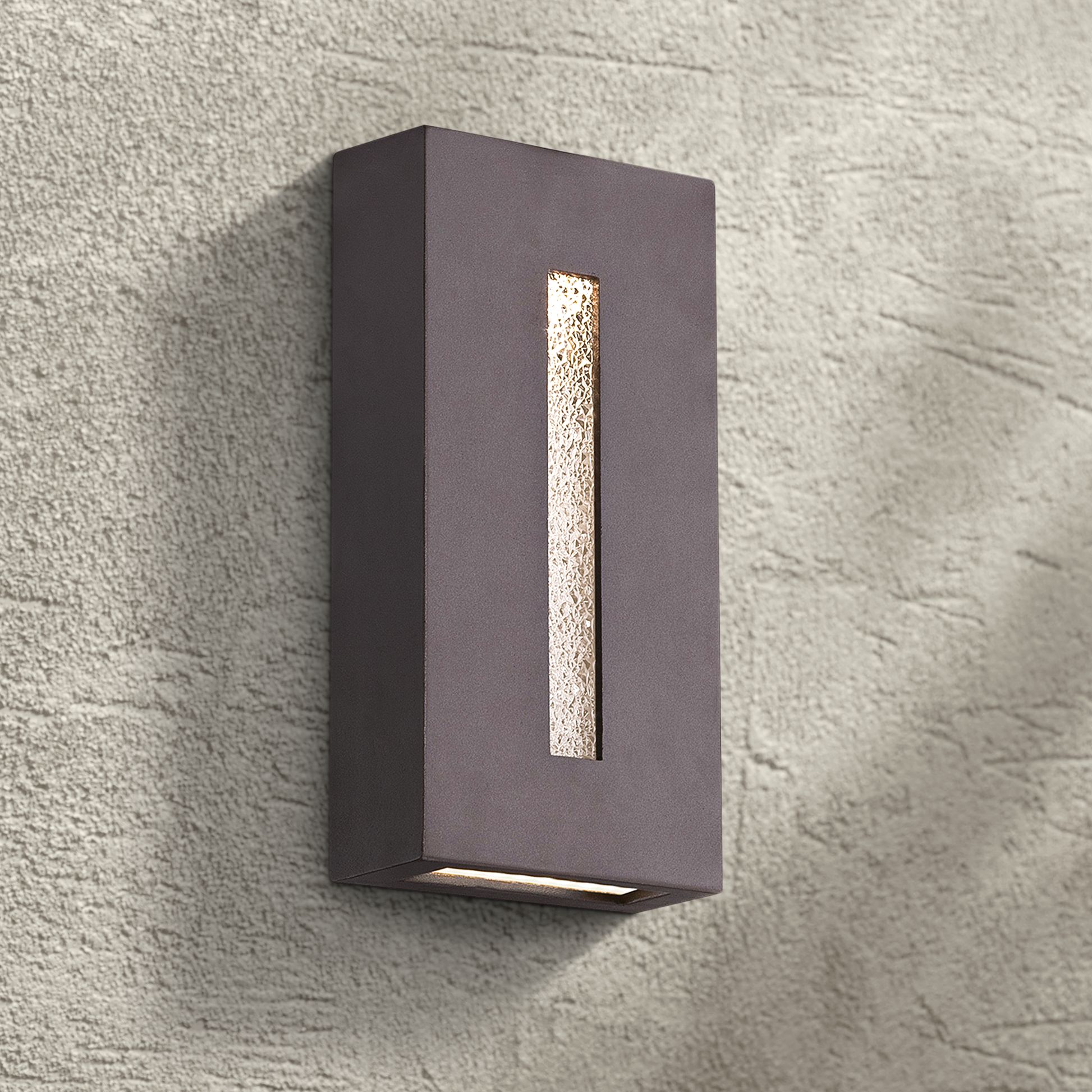 dweLED Tao 12" High Bronze LED Outdoor Wall Light