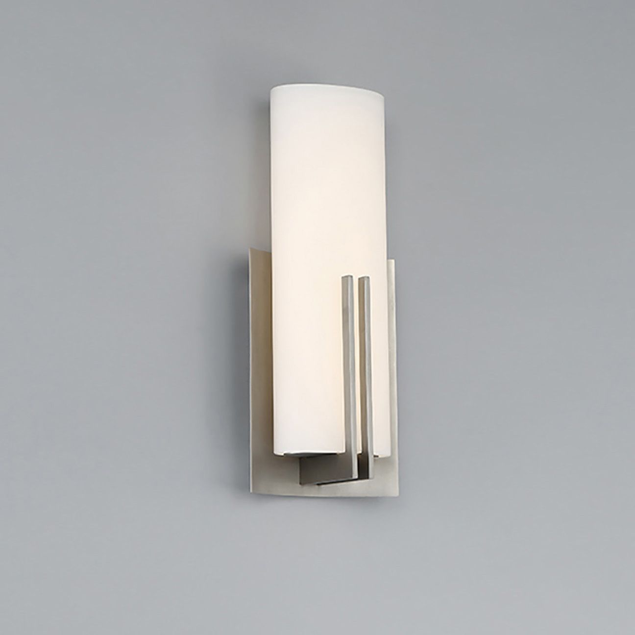 dweLED Moderne 15" High Satin Nickel LED Wall Sconce