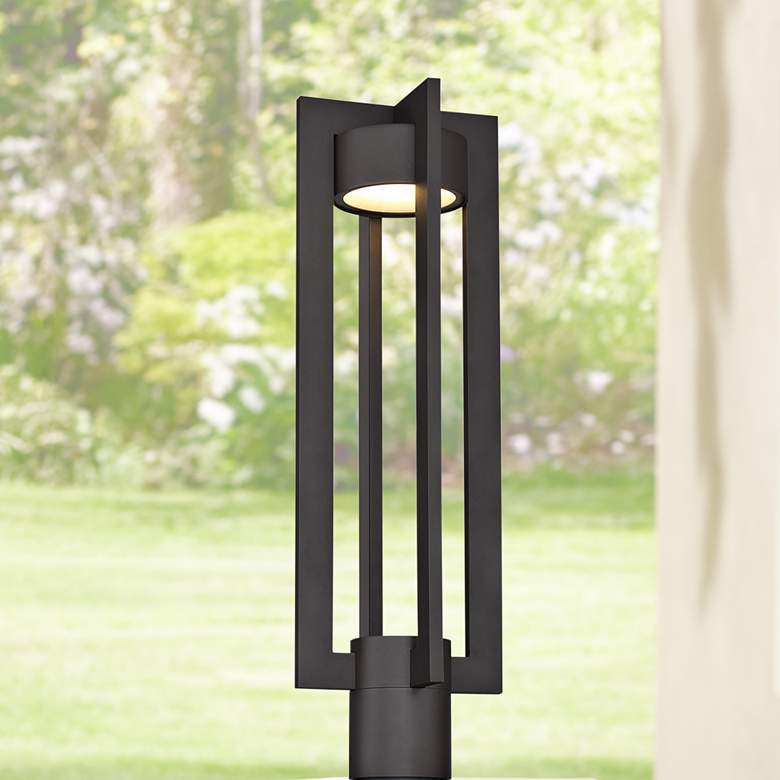 dweLED Chamber 20&quot; High Bronze LED Outdoor Post Light
