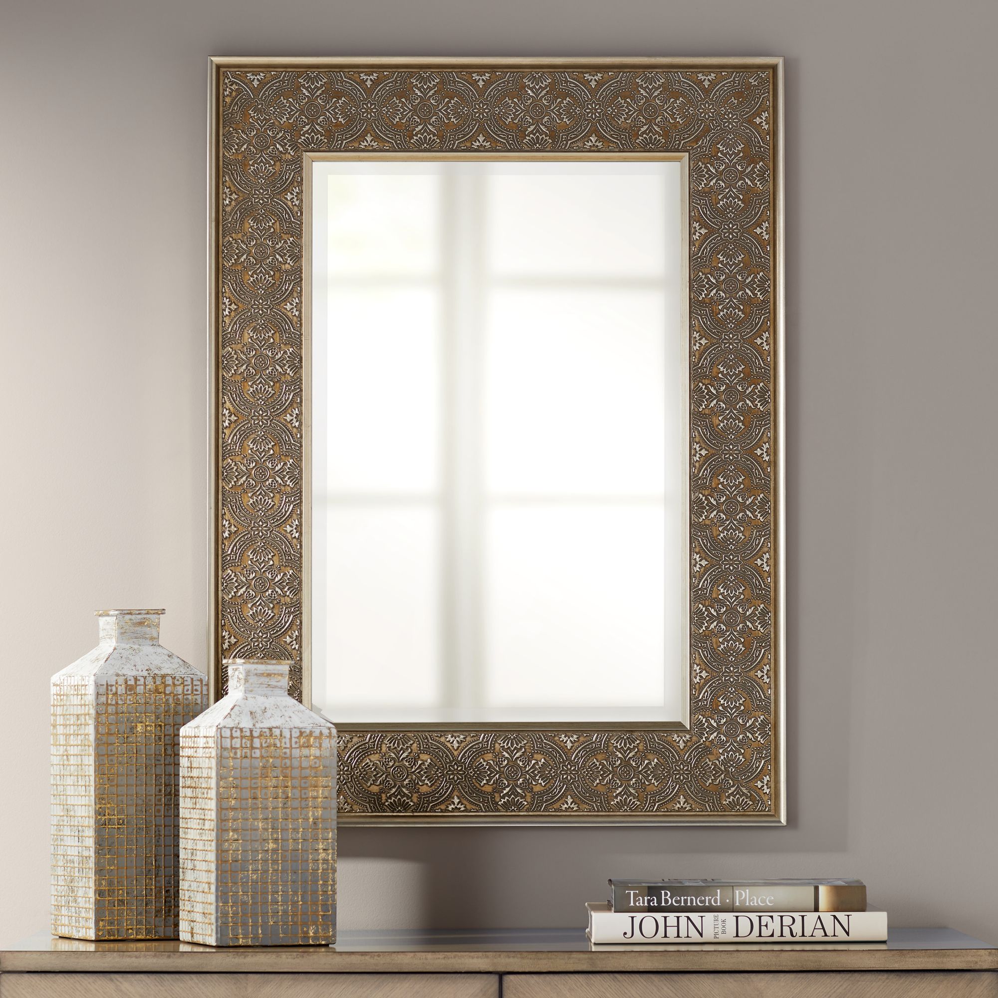 Uttermost Tam Champagne Pressed 30" x 40" Wall Mirror