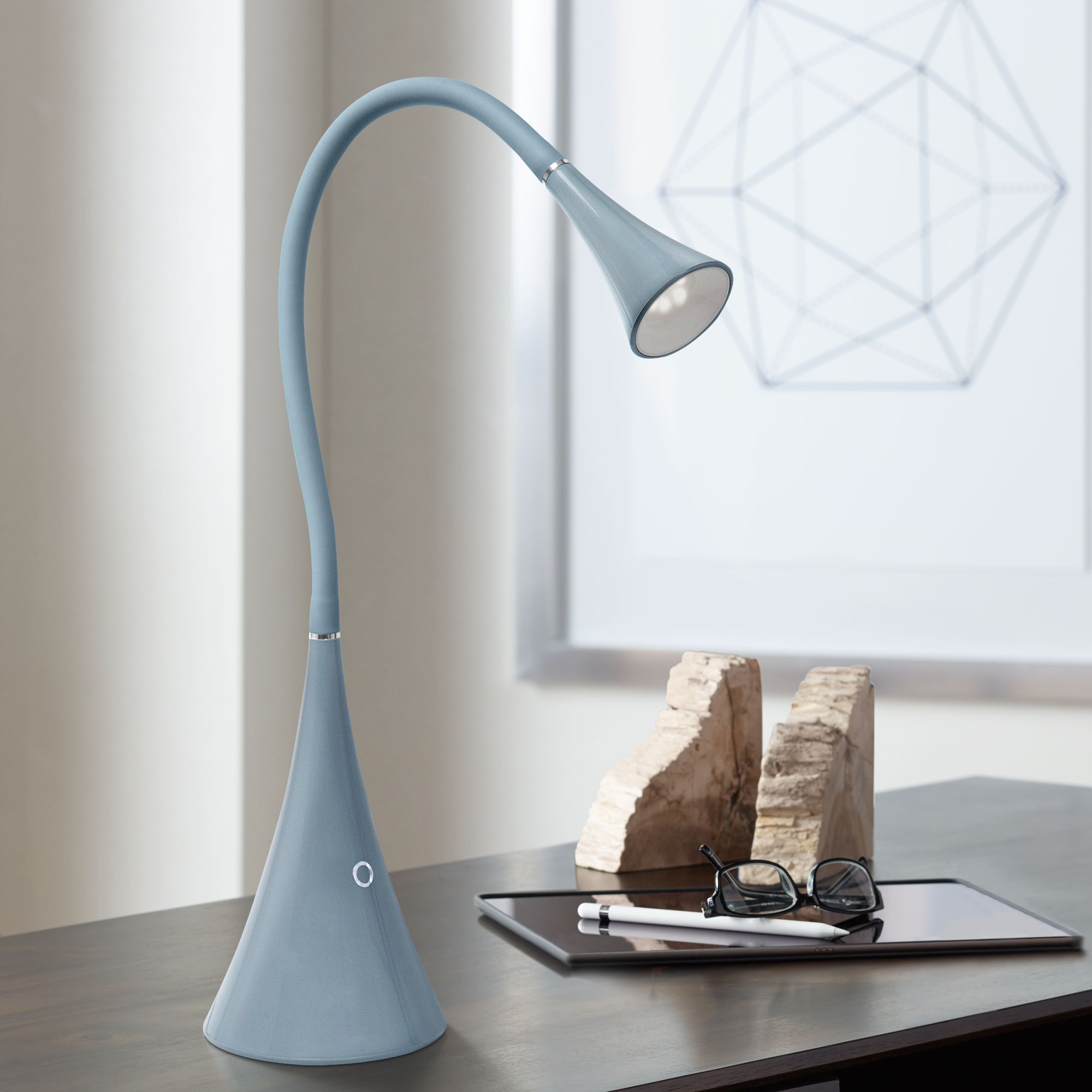 Lite Source Xena Gray LED Desk Lamp