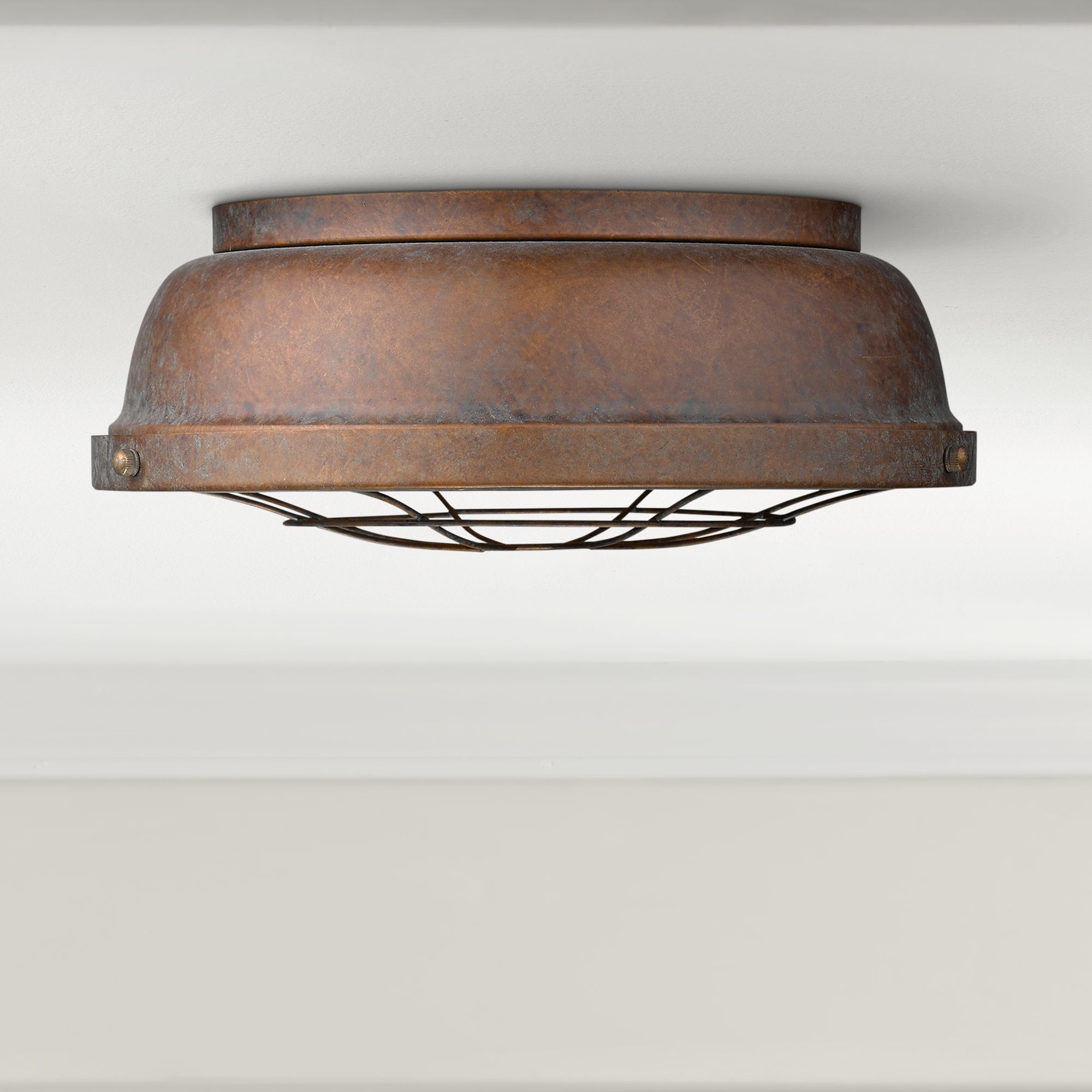 Bartlett 14" Wide Copper Patina Ceiling Light