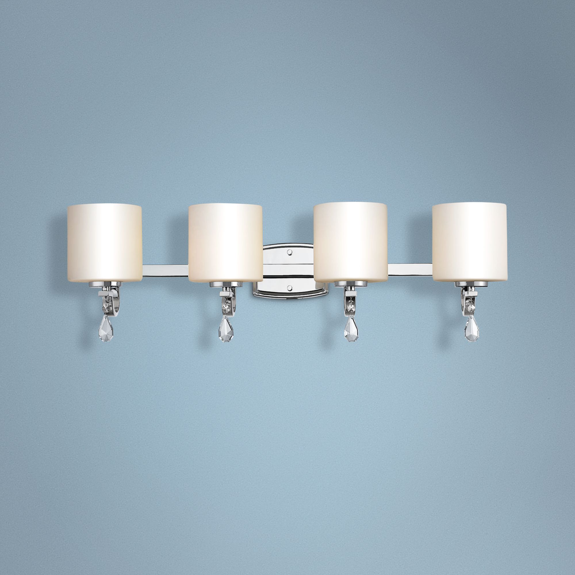 Evette 32 1/4" Wide Chrome 4-Light Bath Light