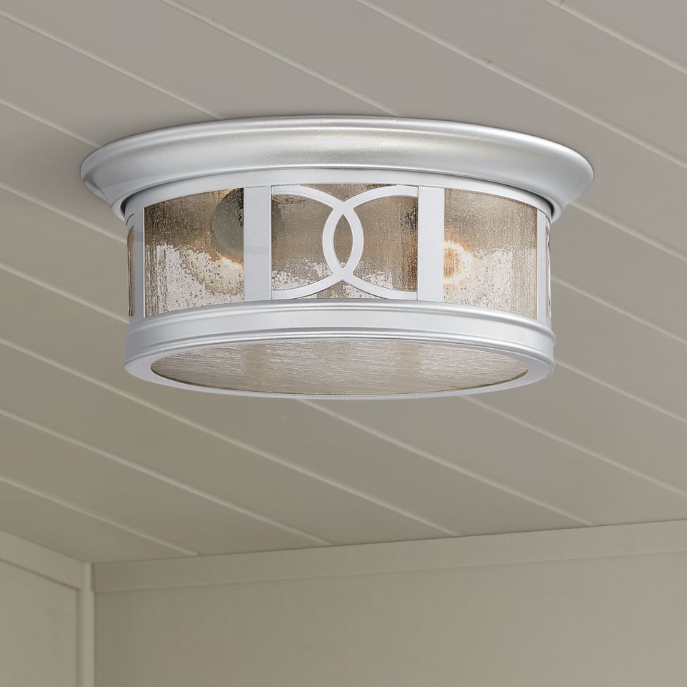 Capistrano 12" Wide Silver 2-Light Outdoor Ceiling Light