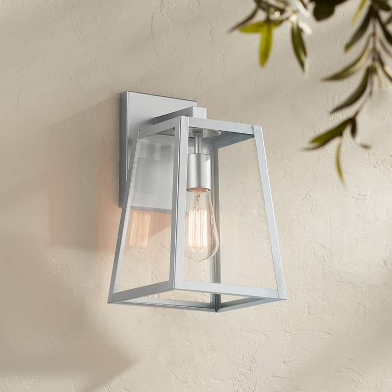 Image 1 Arrington 13" High Glass and Silver Outdoor Wall Light