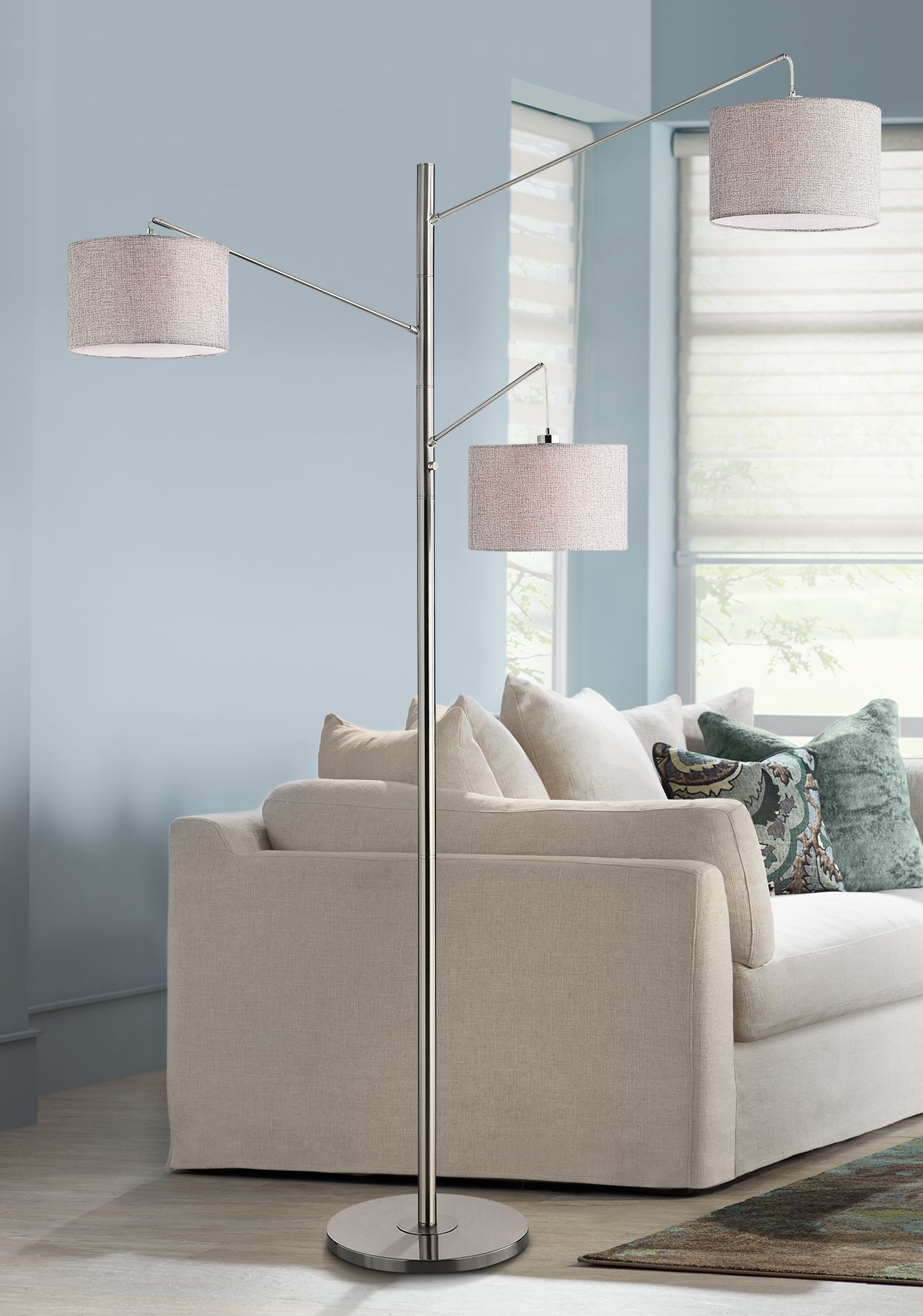 Lite Source Sloane Brushed Nickel 3-Light Tree Floor Lamp