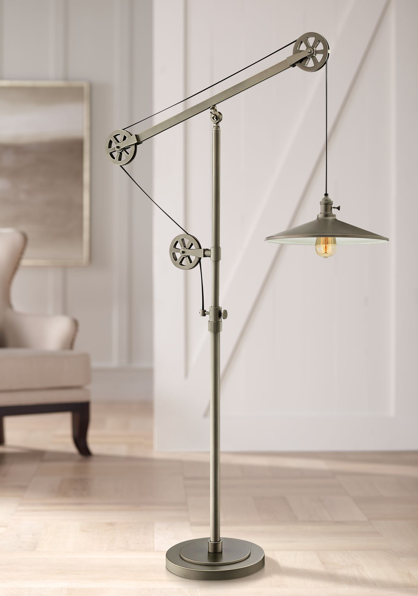 Lite Source Garrad Antique Silver Floor Lamp