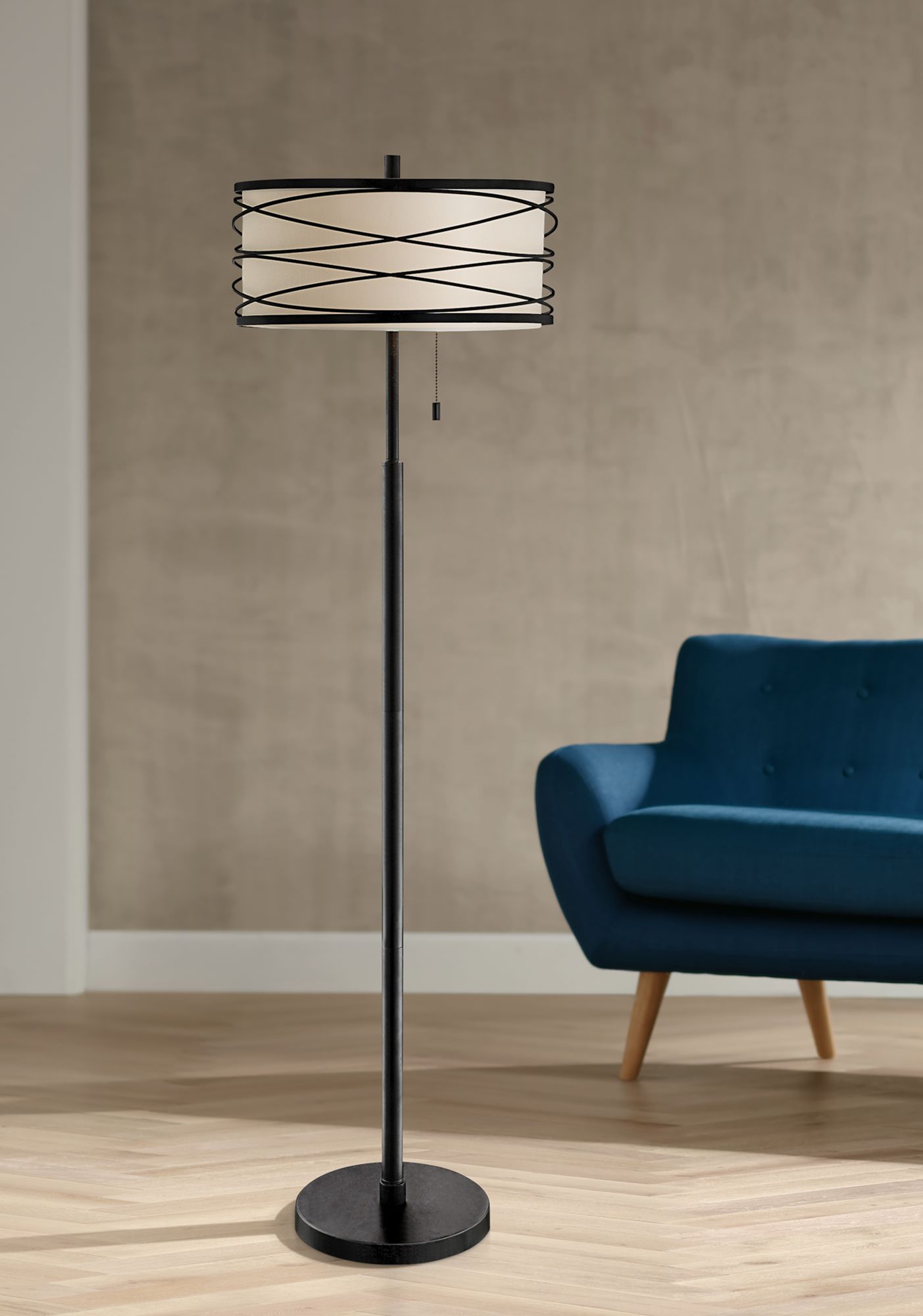 Lite Source Lumiere Black Metal Floor Lamp