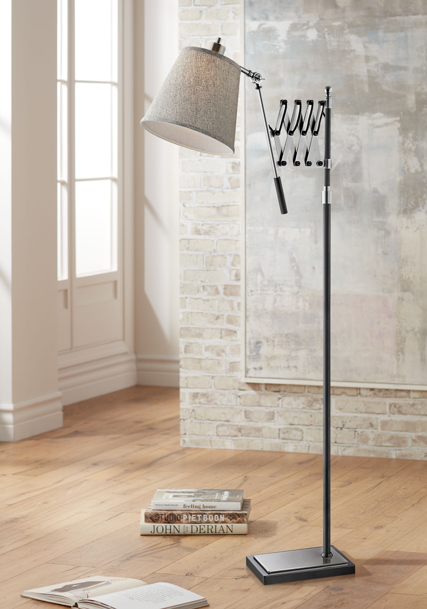 Lite Source Caprilla Brushed Nickel Extendable Floor Lamp