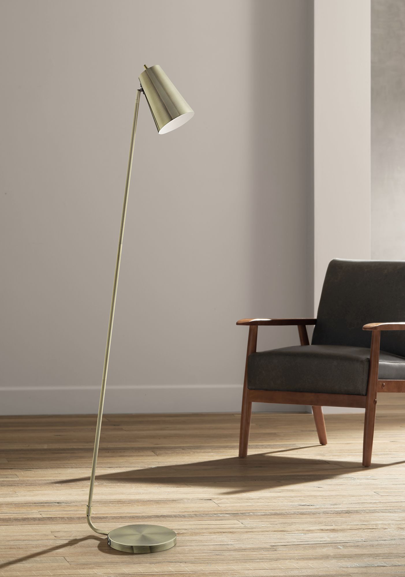 Lite Source McCoy 62 1/2" High Antique Brass Floor Lamp