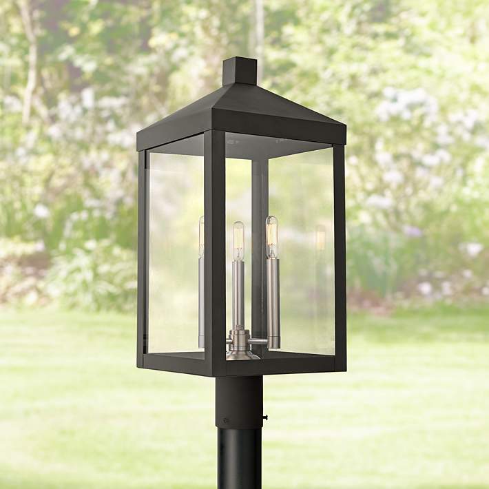 Nyack 24 High Black Outdoor Post Light, Outdoor Pole Lamps Black