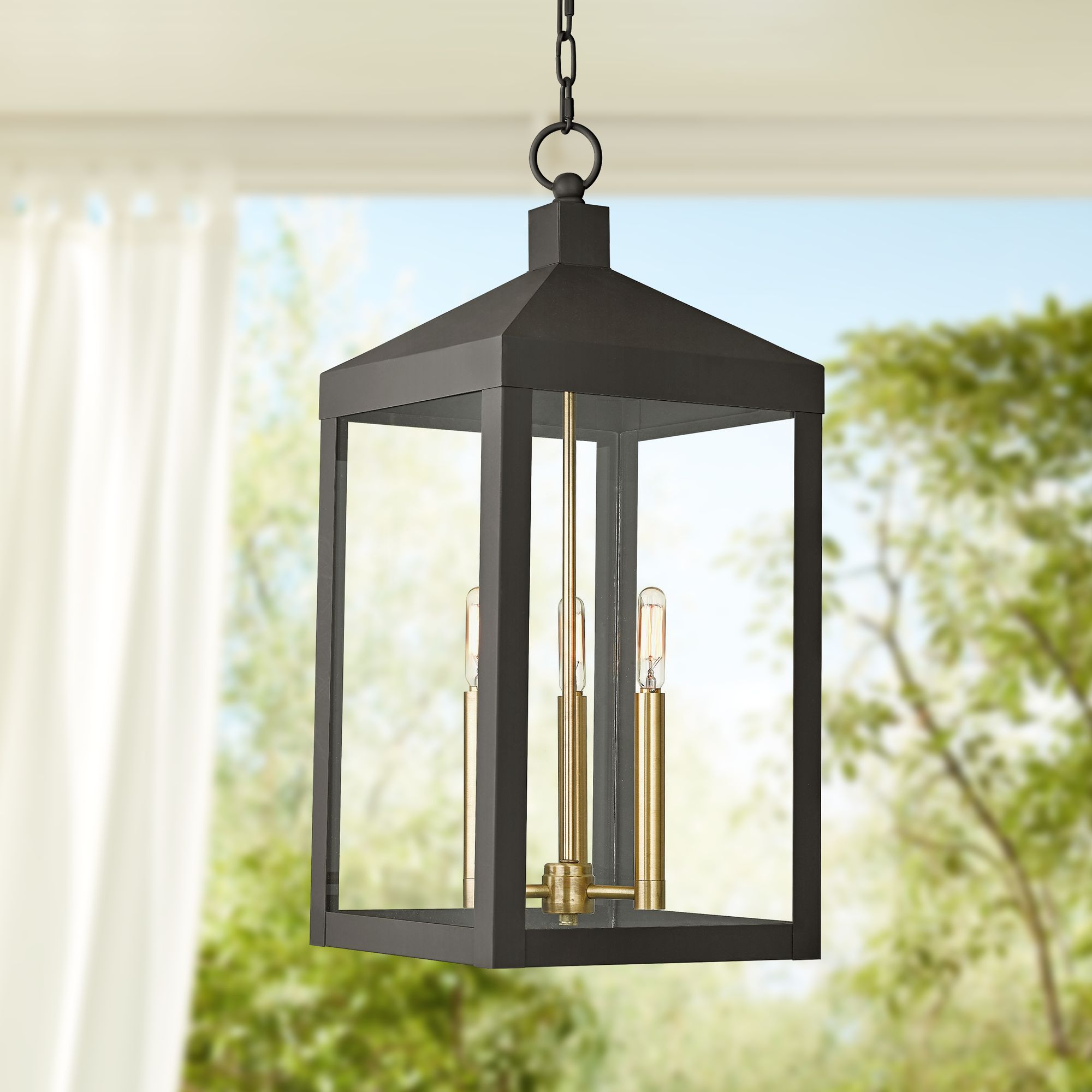 Nyack 24" High Bronze Outdoor Hanging Light