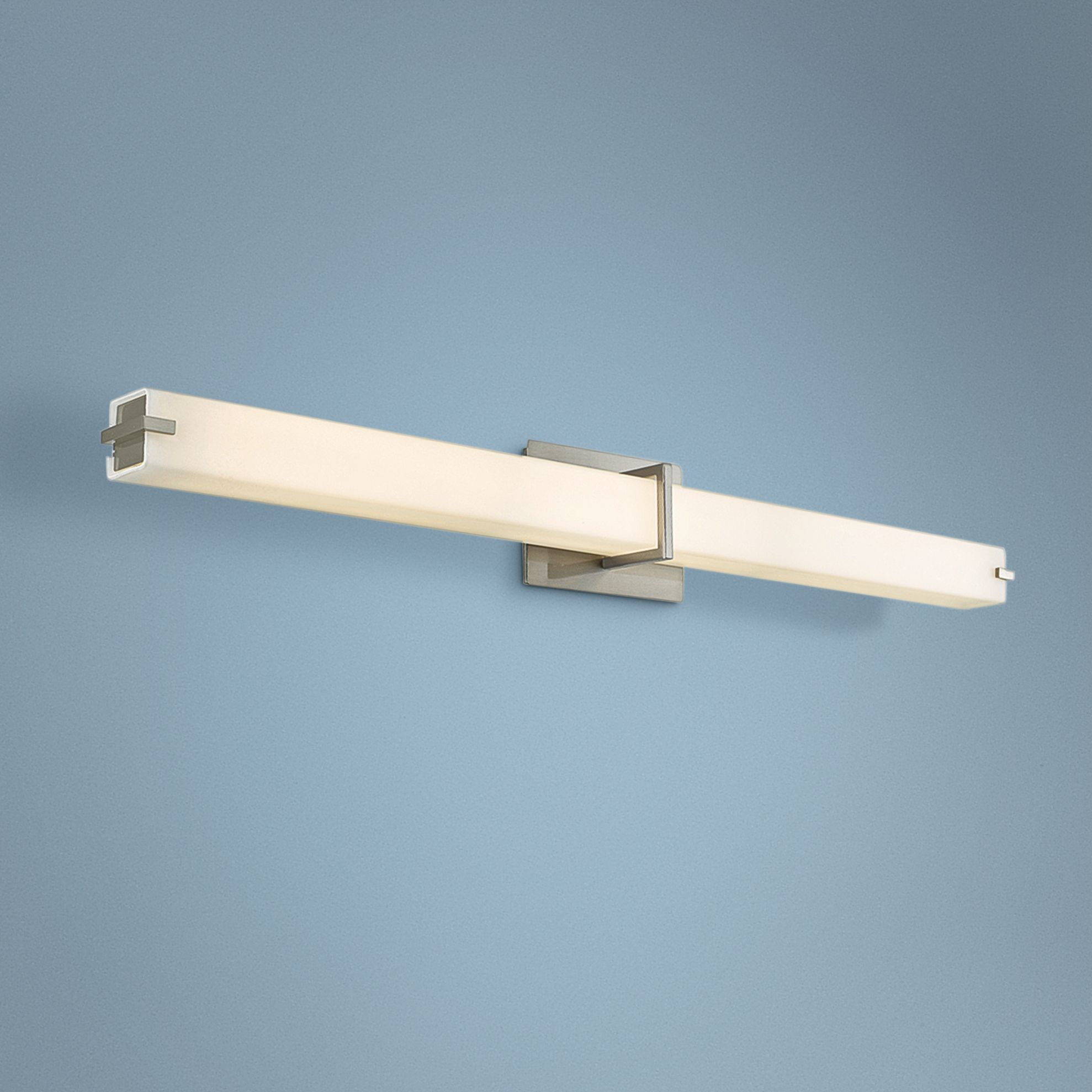 Squire 38" Wide Brushed Nickel Square LED Bath Light