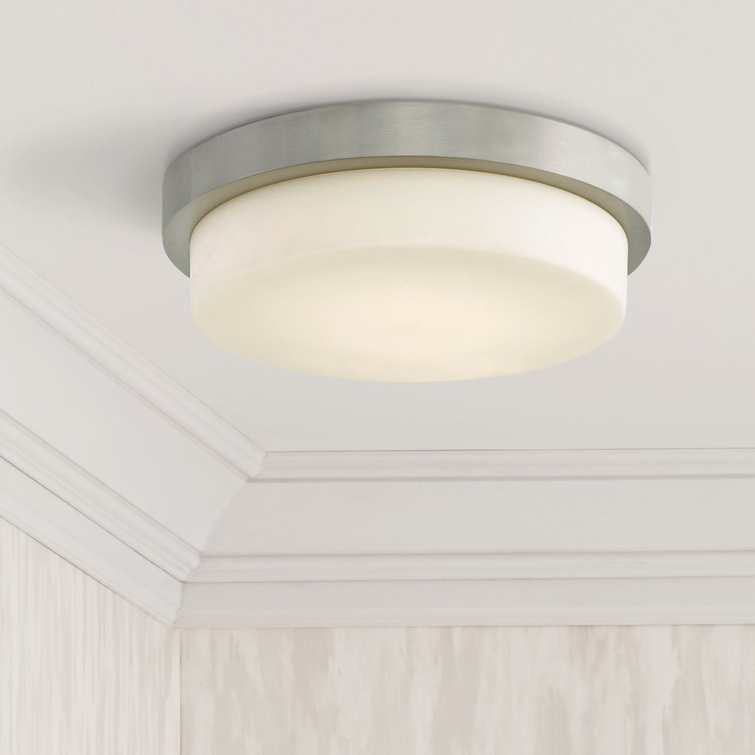 Step 13" Wide Brushed Nickel LED Ceiling Light