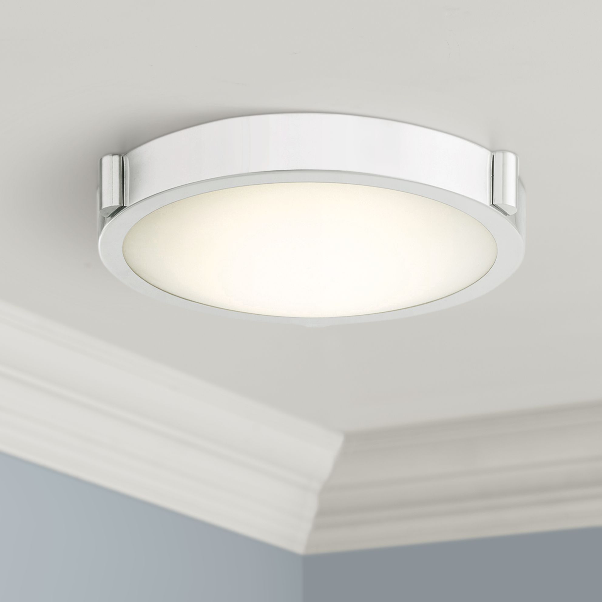 dHalo 11" Wide Chrome Finish Modern LED Ceiling Light