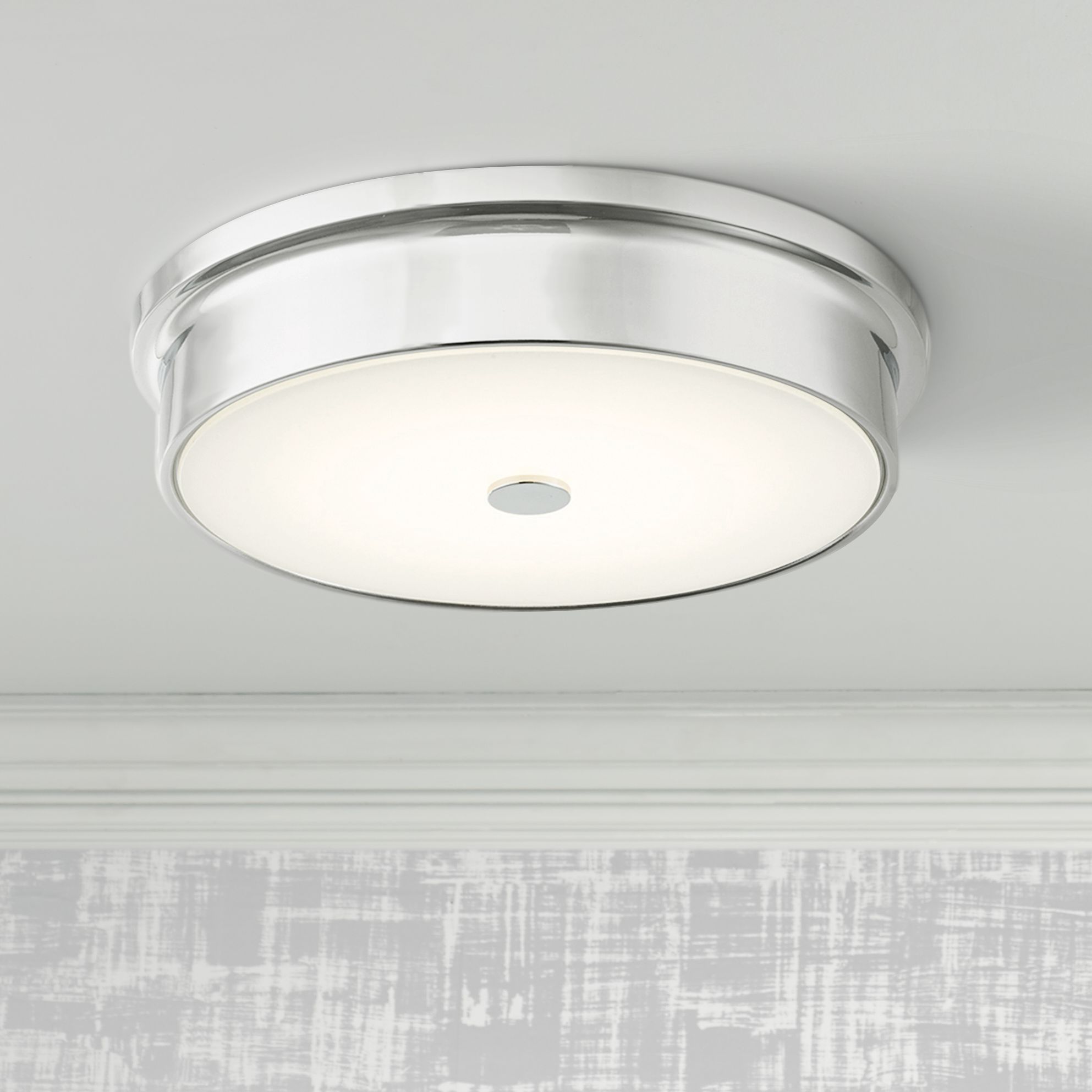 Spark 12" Wide Chrome LED Ceiling Light