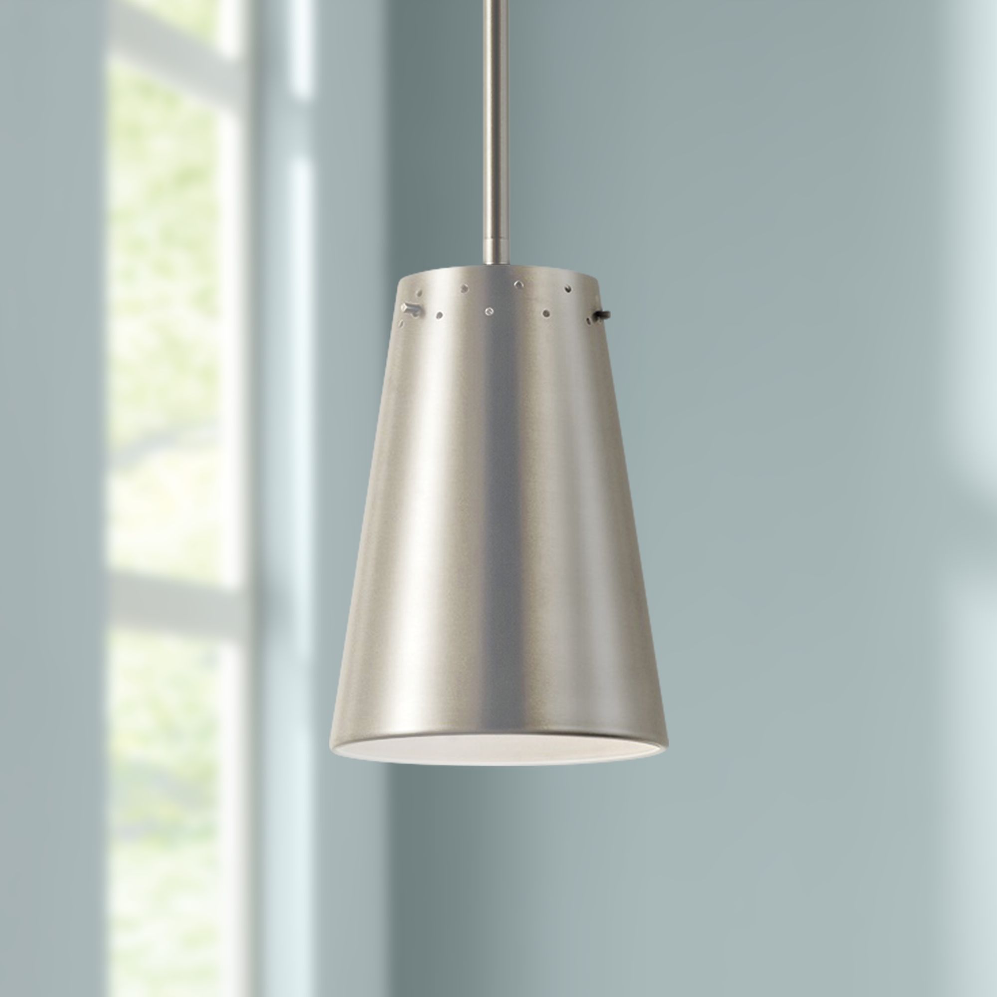 Kichler Intex 6" Wide Brushed Nickel LED Mini Pendant