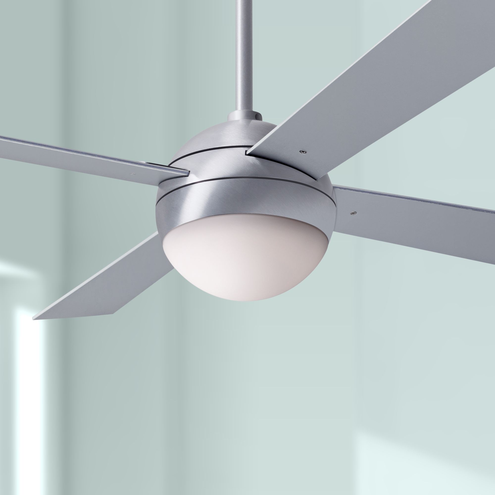 42" Modern Fan Ball Brushed Aluminum LED Ceiling