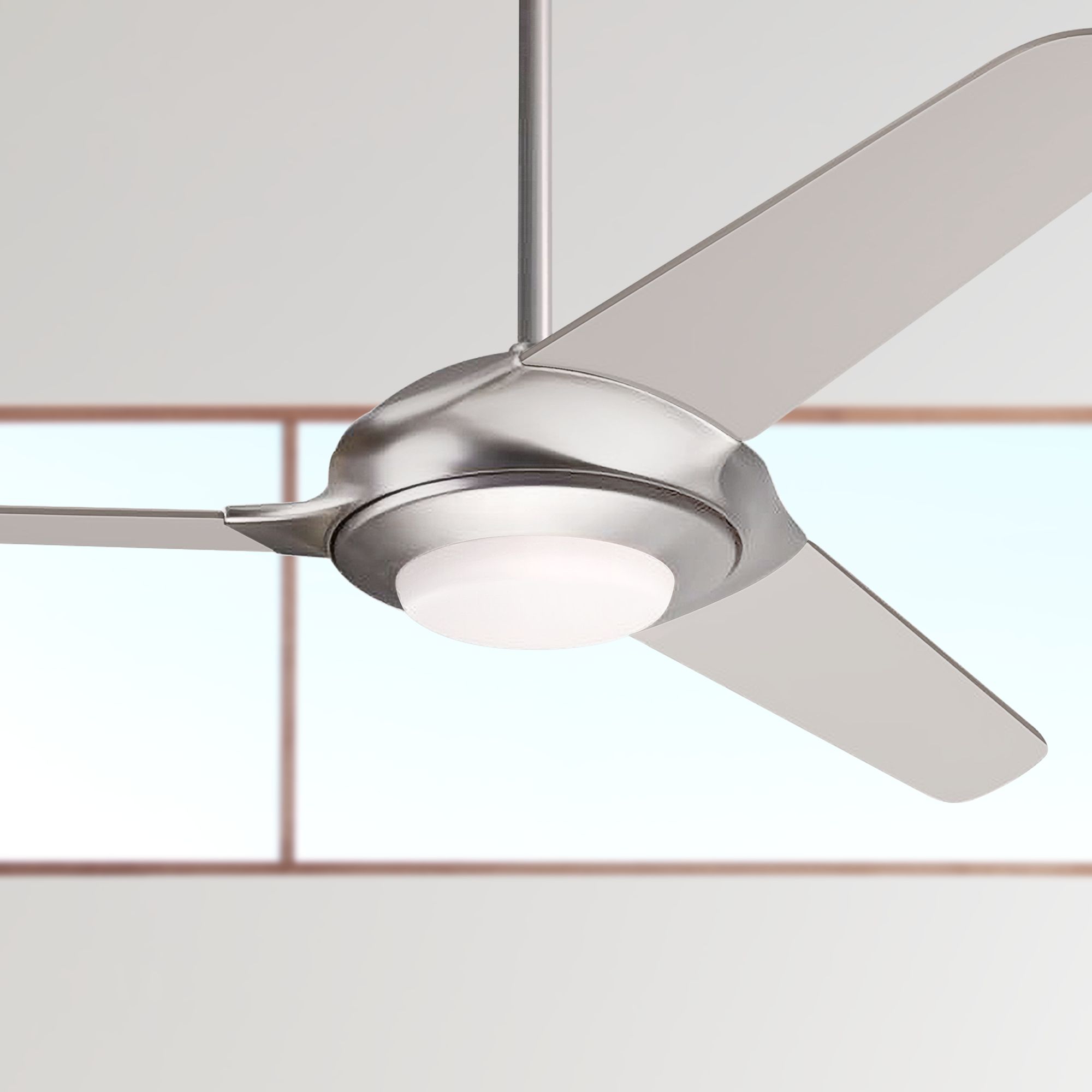 52" Modern Fan Flow Matte Nickel LED Ceiling