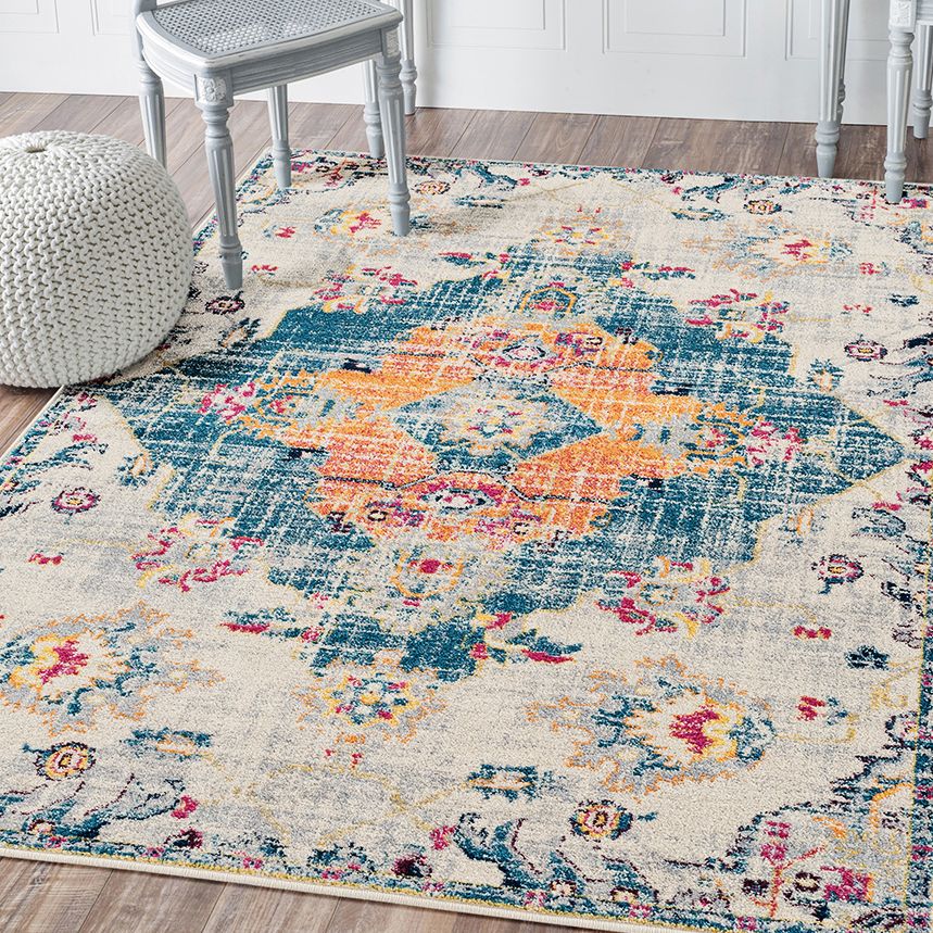 Abigail Mireya Blue Area Rug – Soft, Durable, Modern Design