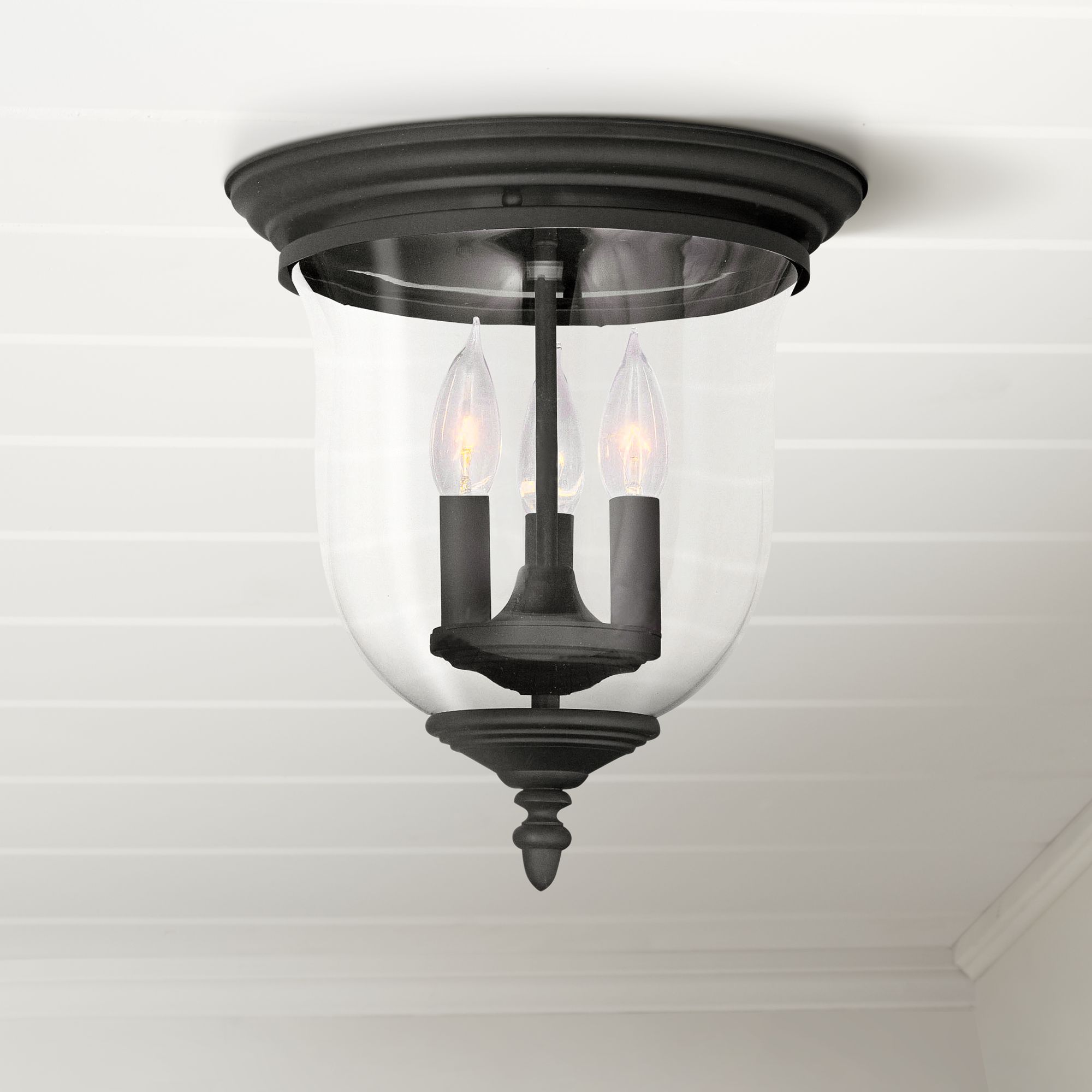 Legacy 11 1/2" Wide Black 3-Light Ceiling Light