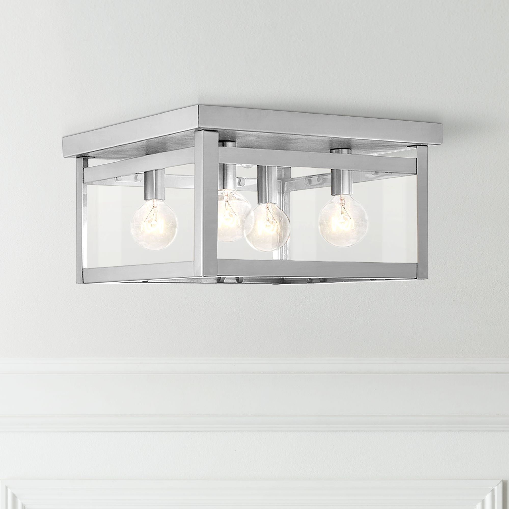 Milford 11" Wide Brushed Nickel 4-Light Ceiling Light