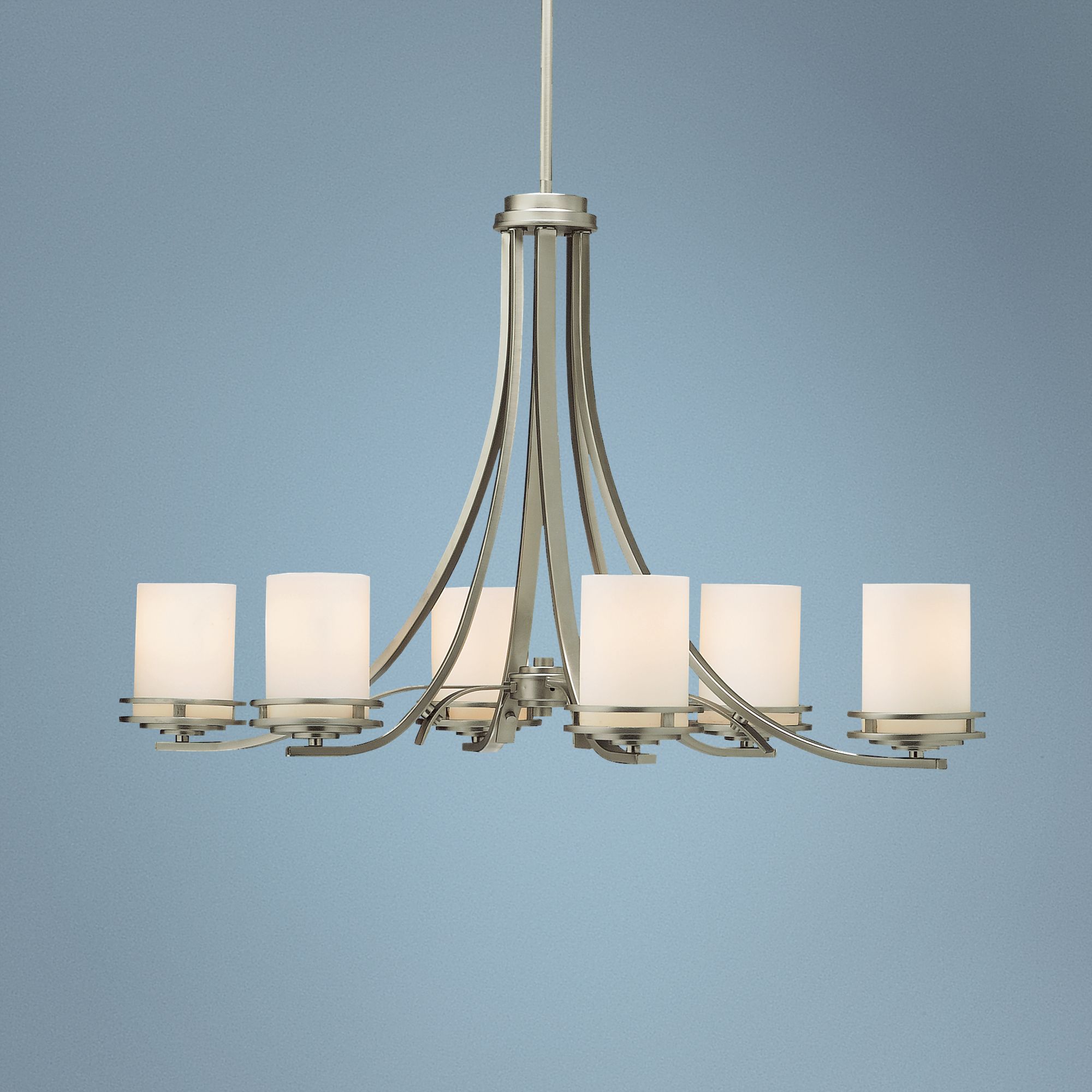 Hendrik Nickel 36" Wide 6-Light Oval Chandelier
