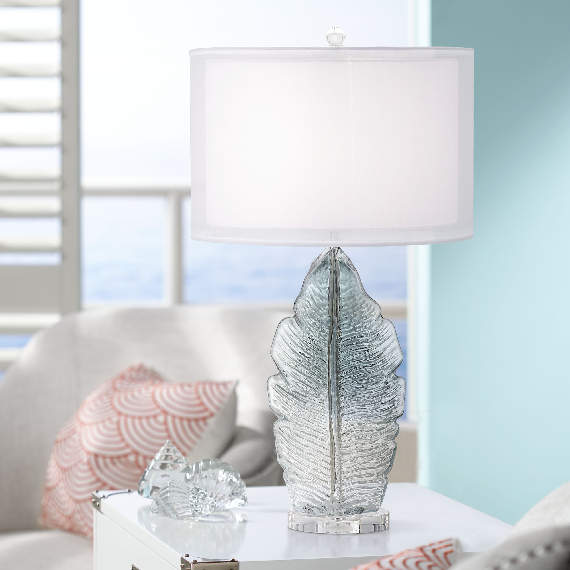 Arini Gray Leaf Table Lamp – Elegant, Nature-Inspired Lighting