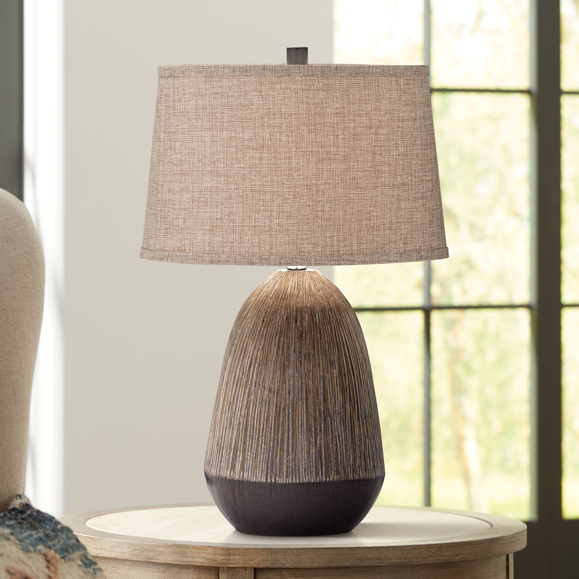 Alex Two-Tone Charcoal Table Lamp