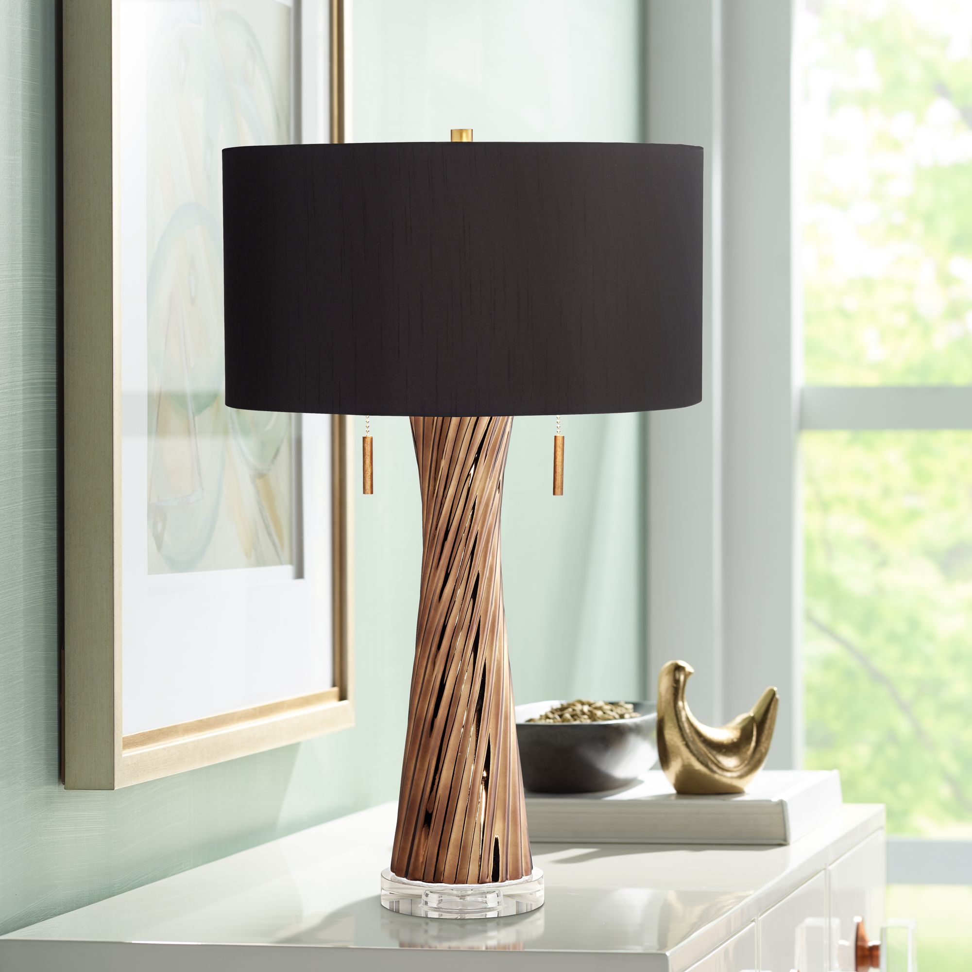 Lombardy Brown Twist Table Lamp