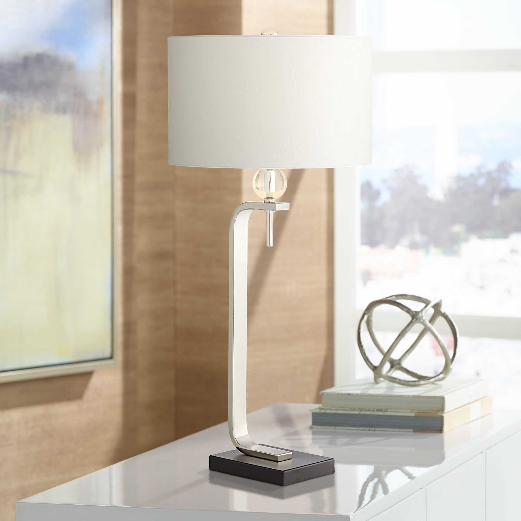Emilia Polished Nickel Table Lamp