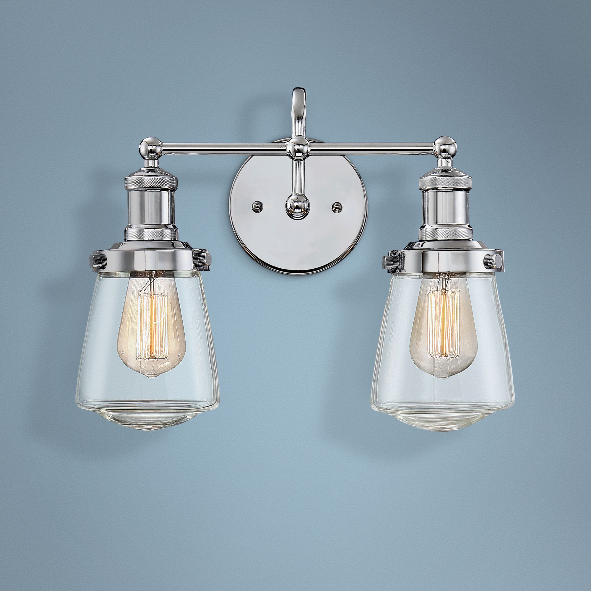 Taylor 11 1/2" High Chrome 2-Light Wall Sconce