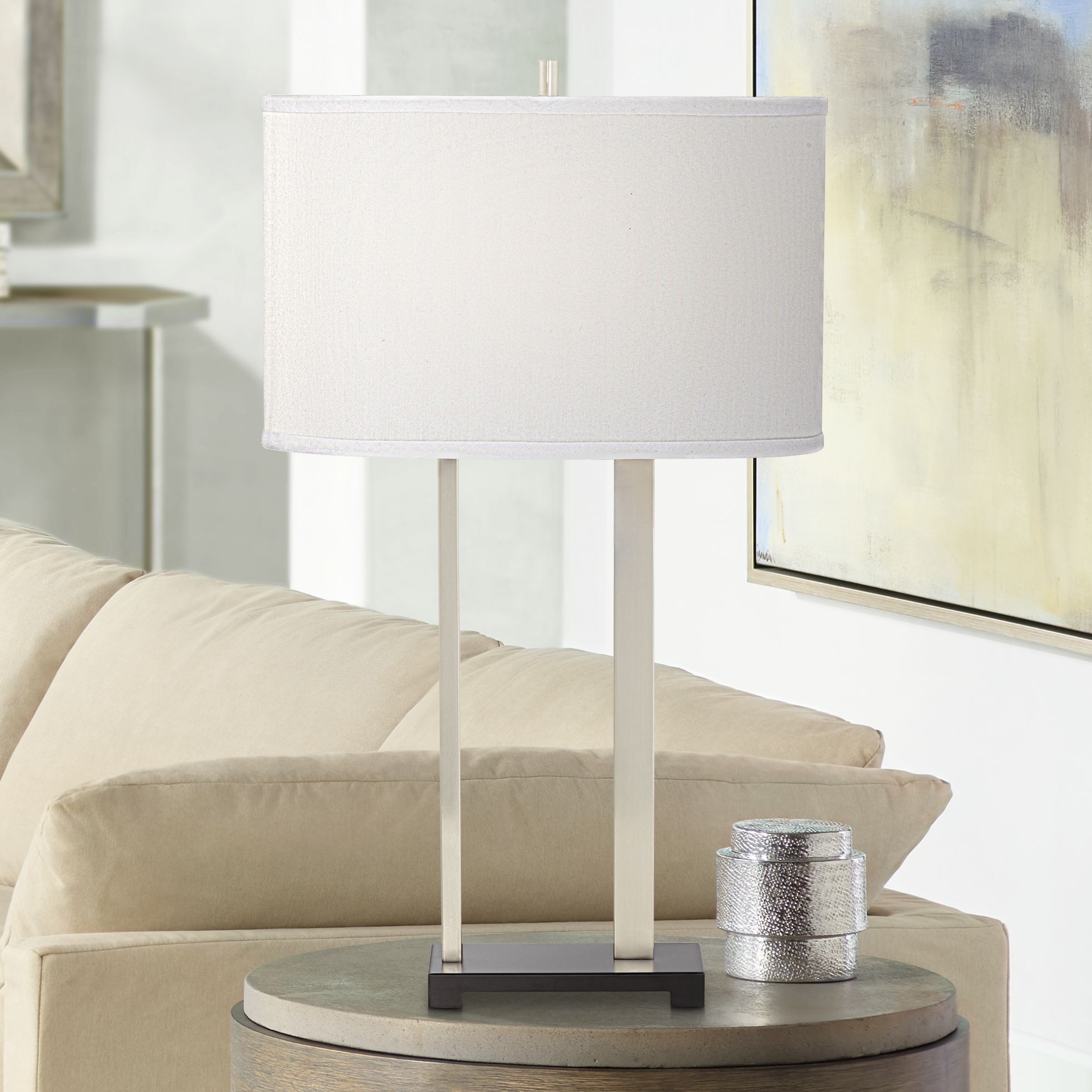 Finn Brushed Nickel Table Lamp – Modern, Elegant Design