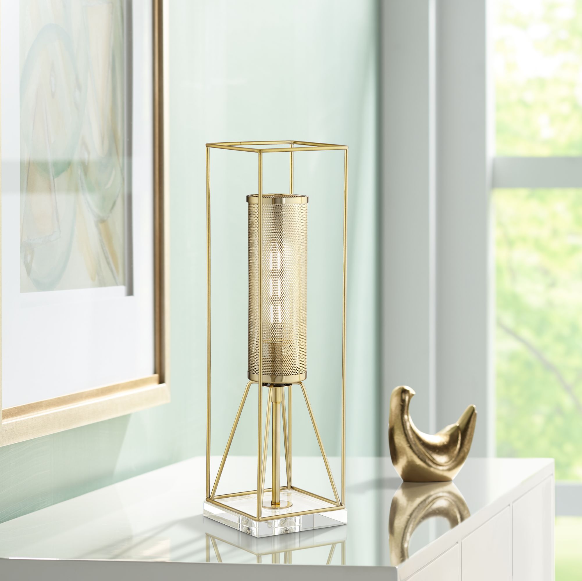 Kathy Ireland Welcome Home Gold Console Table Lamp