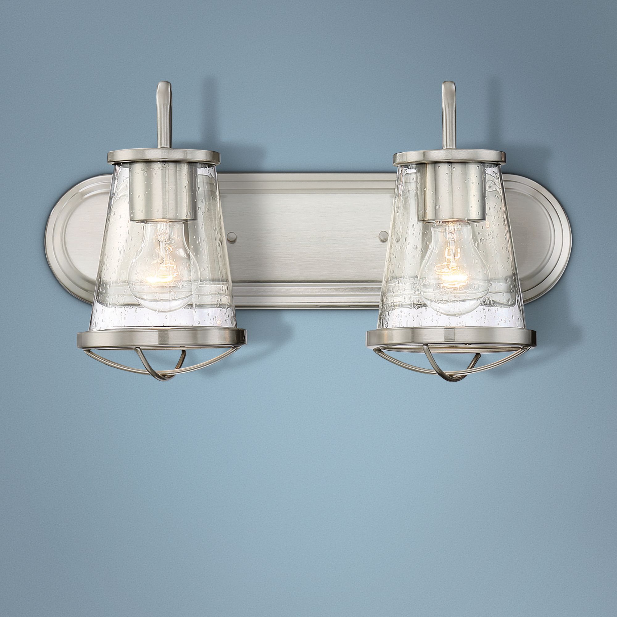 Darby 9 3/4" High Satin Platinum 2-Light Wall Sconce