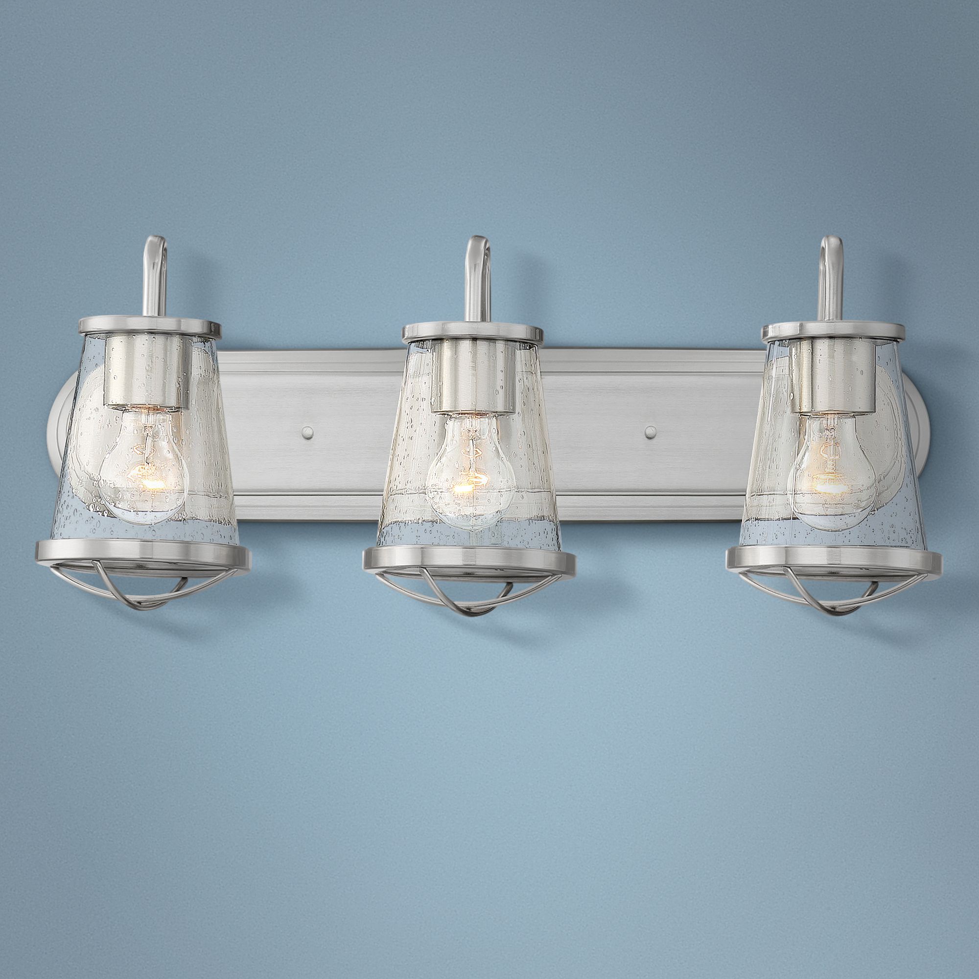 Darby 24" Wide Satin Platinum 3-Light Bath Light