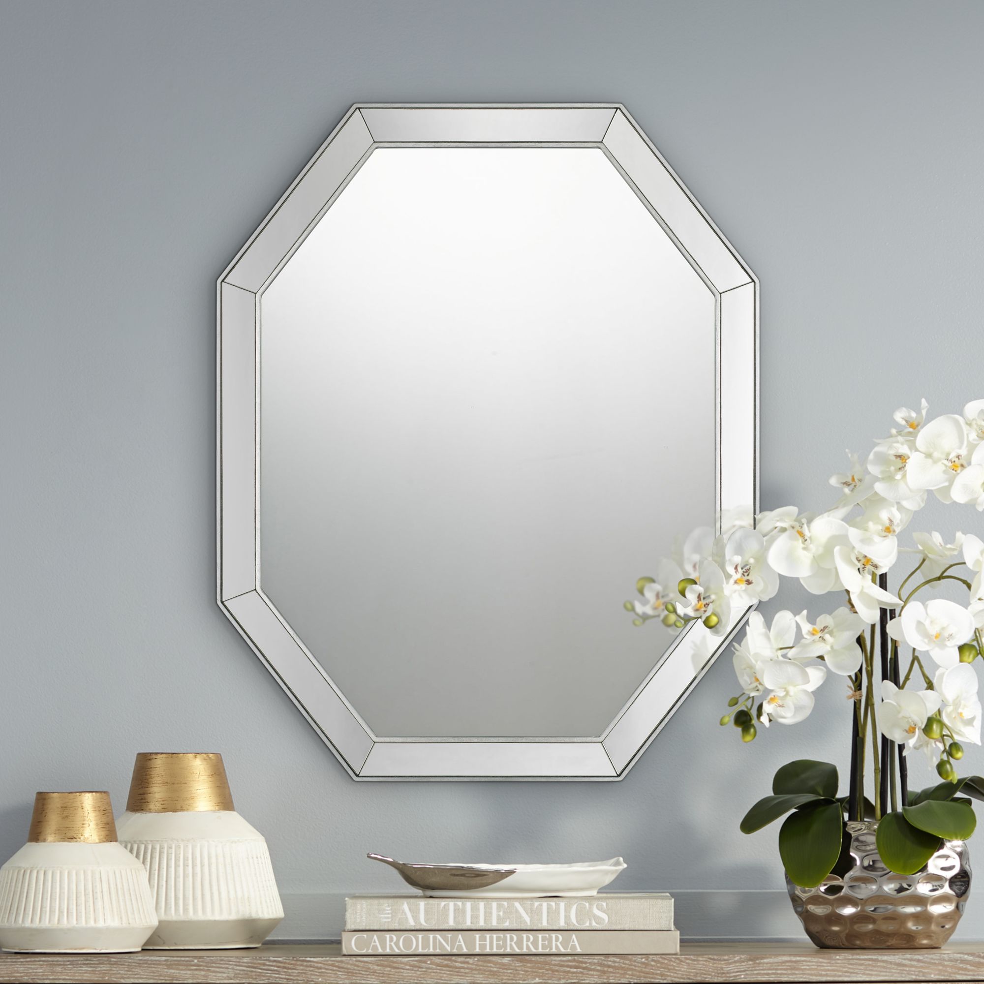 Quoizel Riverdale Silver Leaf 24" x 30" Wall Mirror