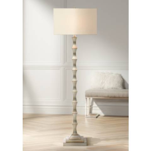 Shop Currey and Company Lyndhurst Silver Leaf Floor Lamp from Lamps Plus on Openhaus