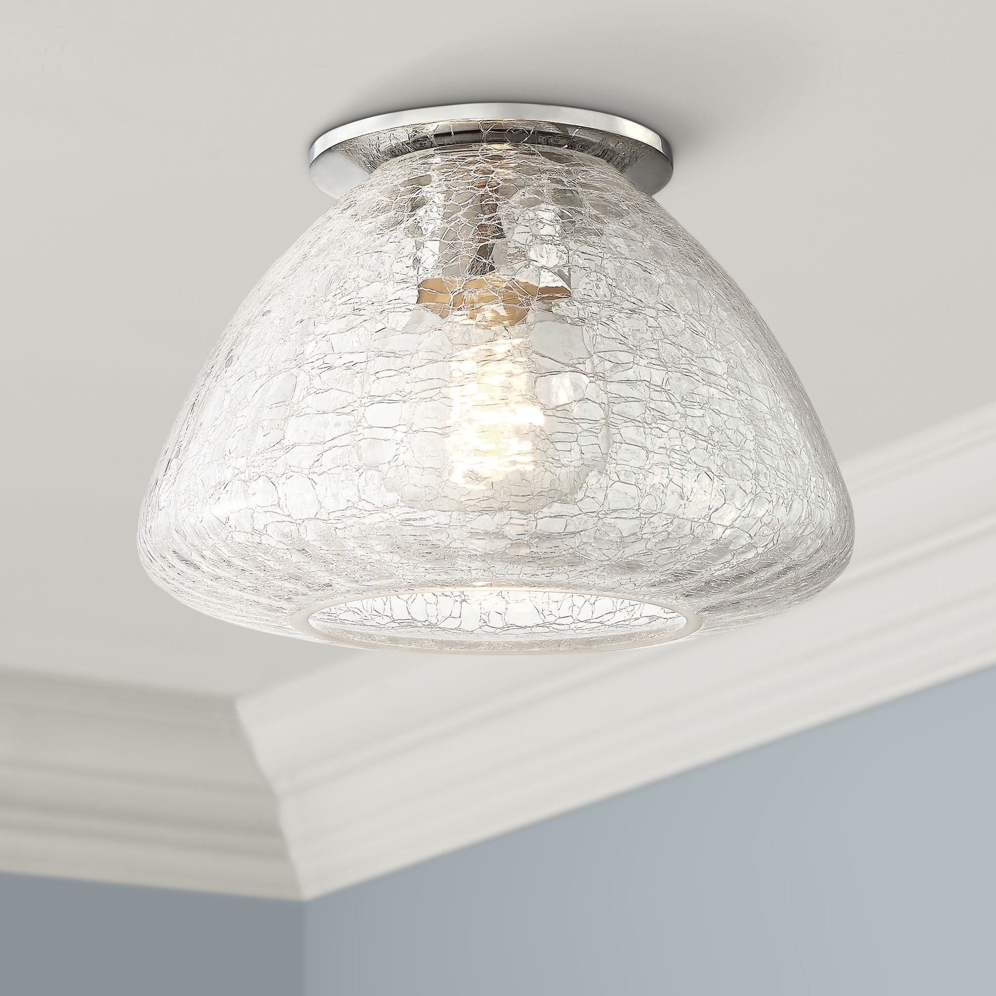 Mitzi Maya 9" Wide Polished Nickel Ceiling Light