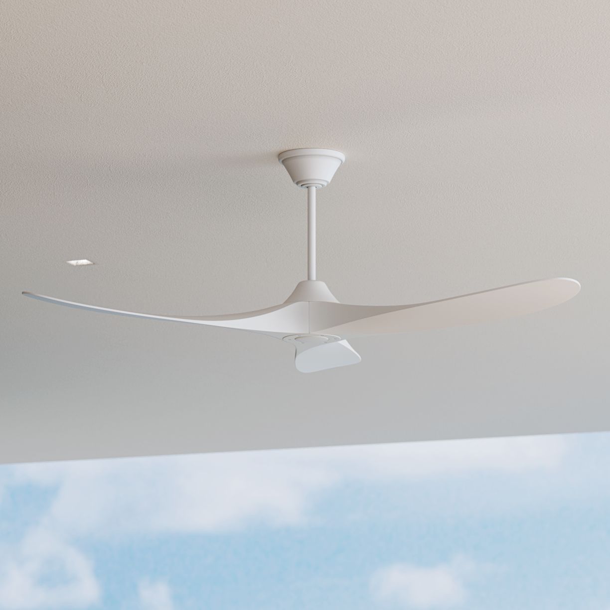 60" Maverick Coastal Matte White Wet Ceiling Fan
