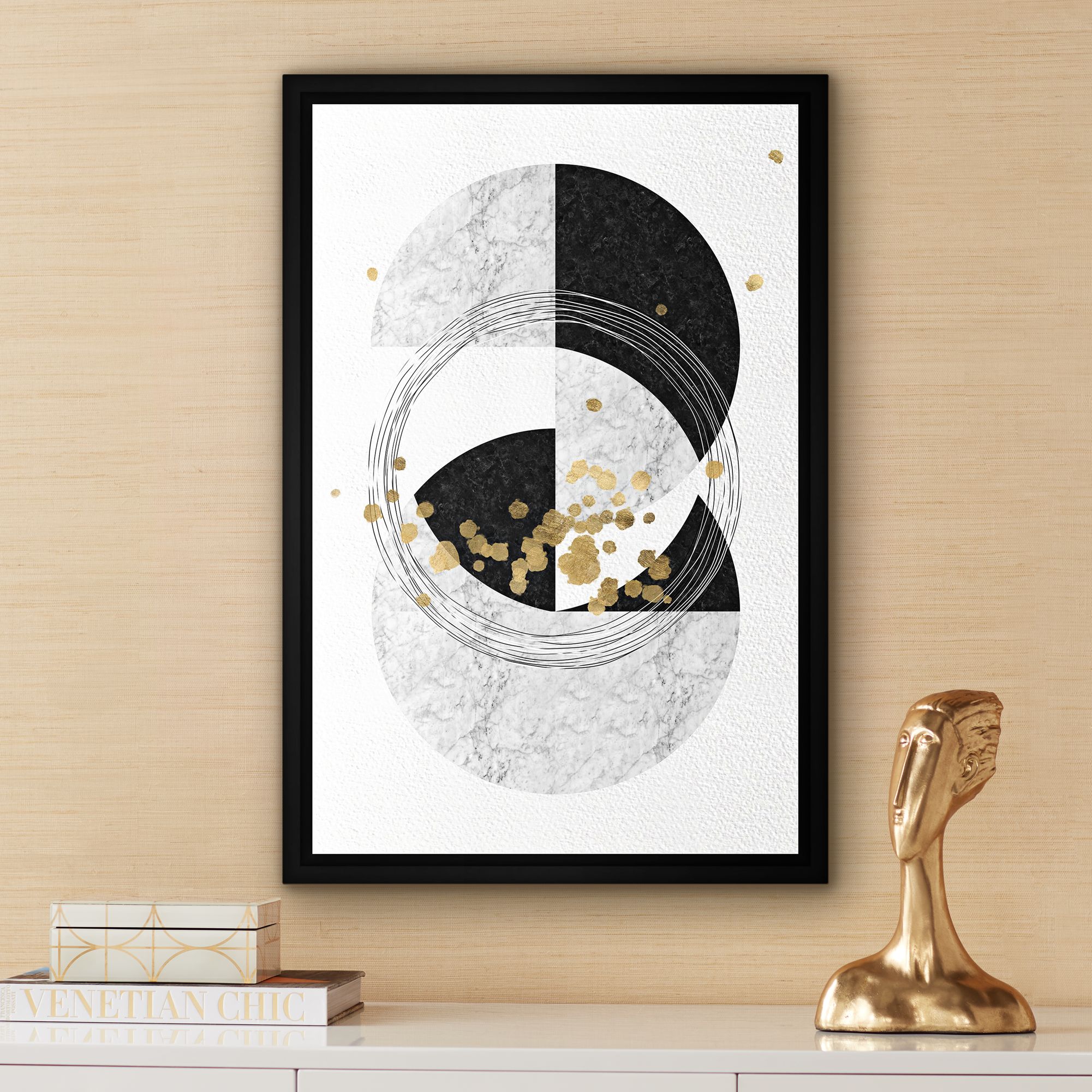 Three Circles 31 3/4" High Framed Canvas Wall Art 44A57 Lamps Plus